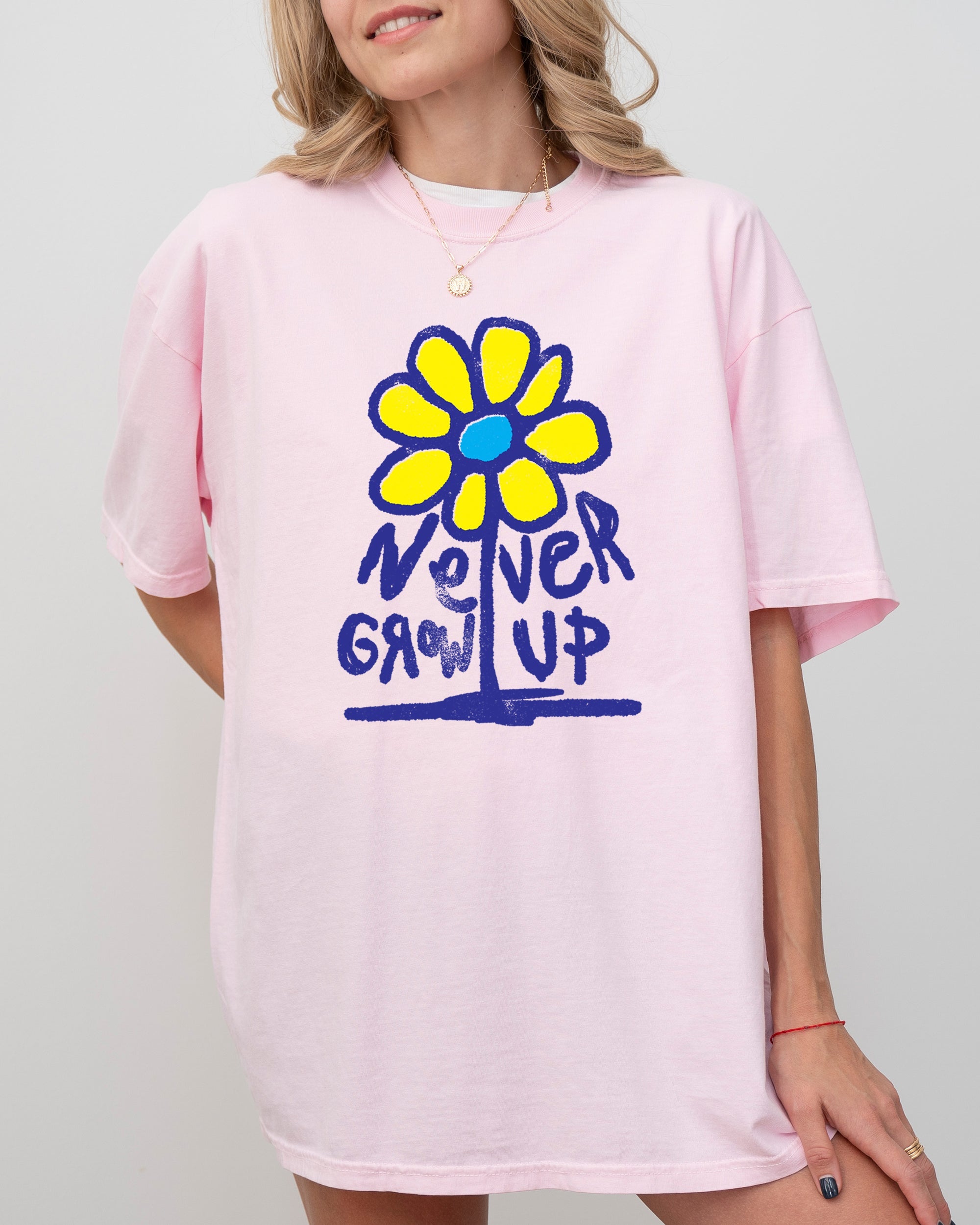 Never Grow Up Flower Positivity Retro Vintage Classic Style Collection Comfort Colors Tee