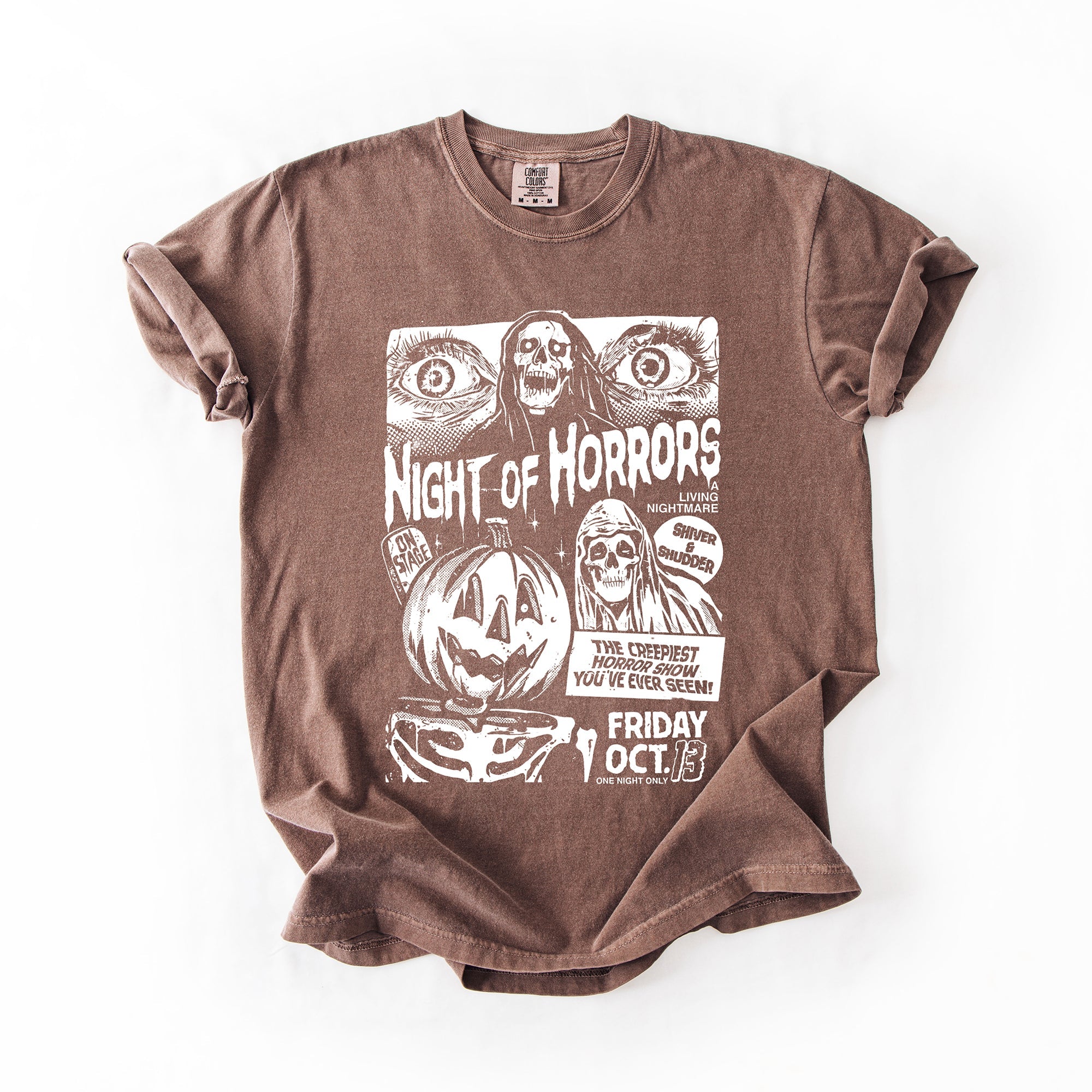 Night Of Horrors Halloween Spooky Scary Witch Midnight Monster Mash Edition Comfort Colors Tee