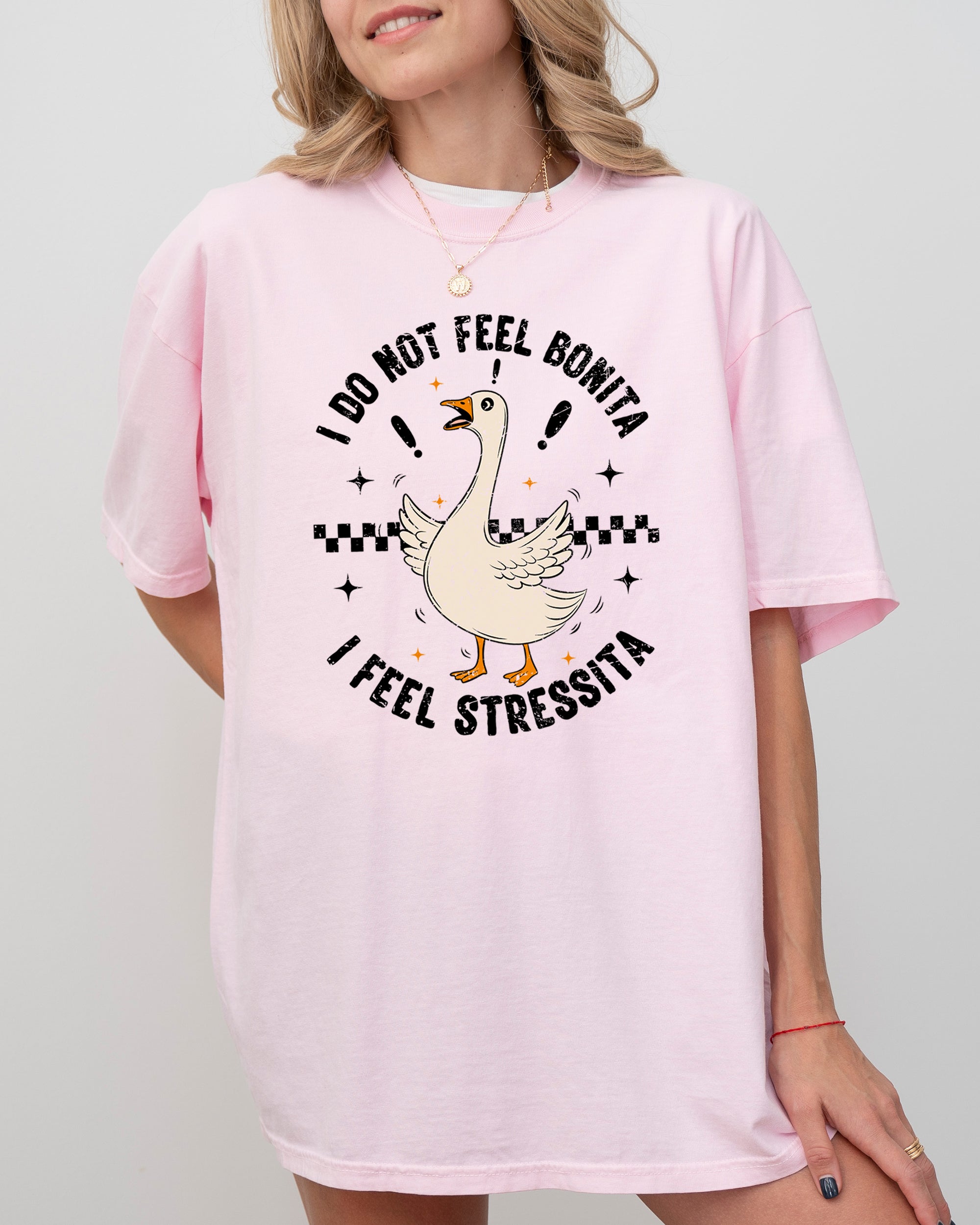 No Bonita Feel Stressita Stress Silly Goose Meme Mental Health Self Care Comfort Colors Tee