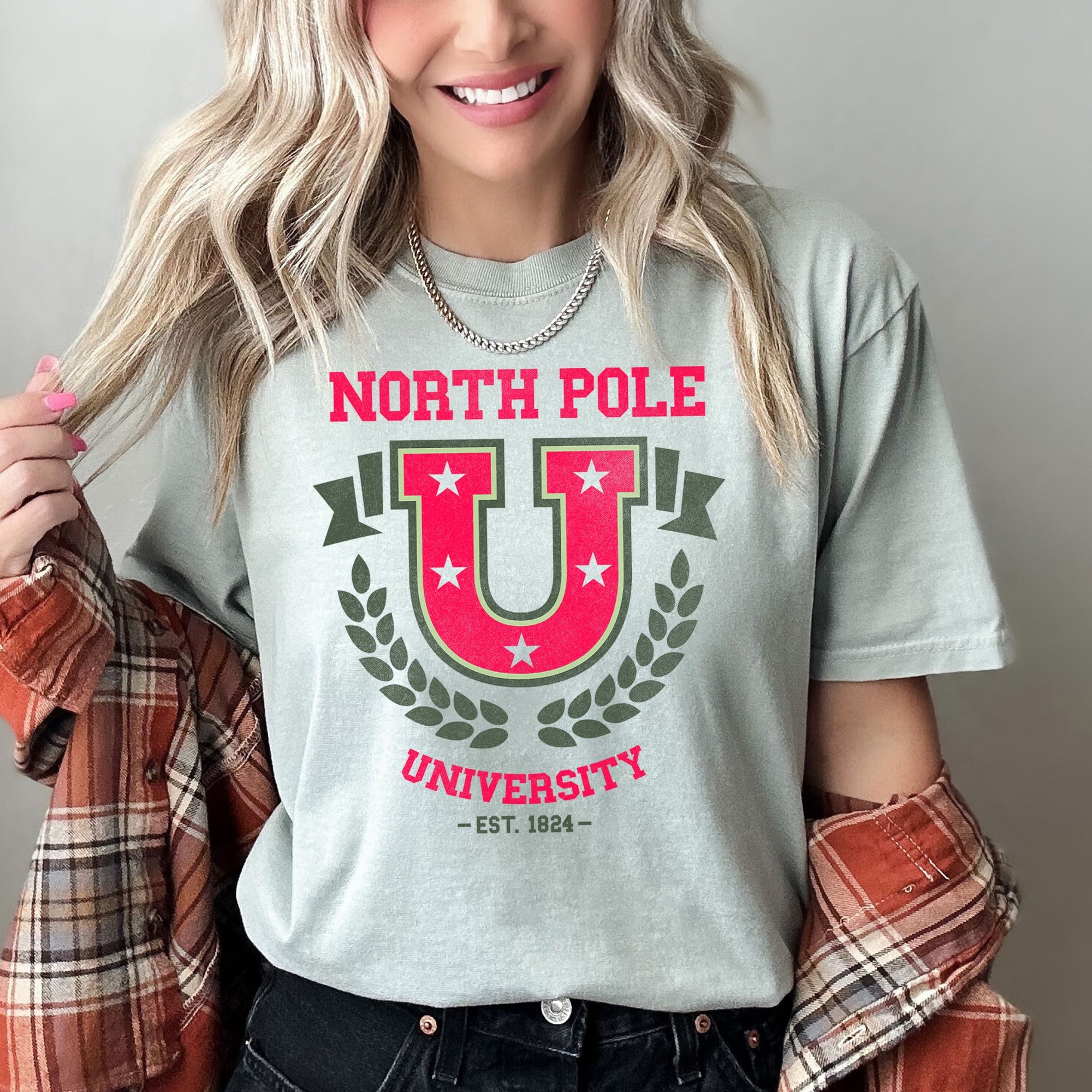 North Pole University Retro Vintage Classic Collection Heritage Comfort Colors Tee