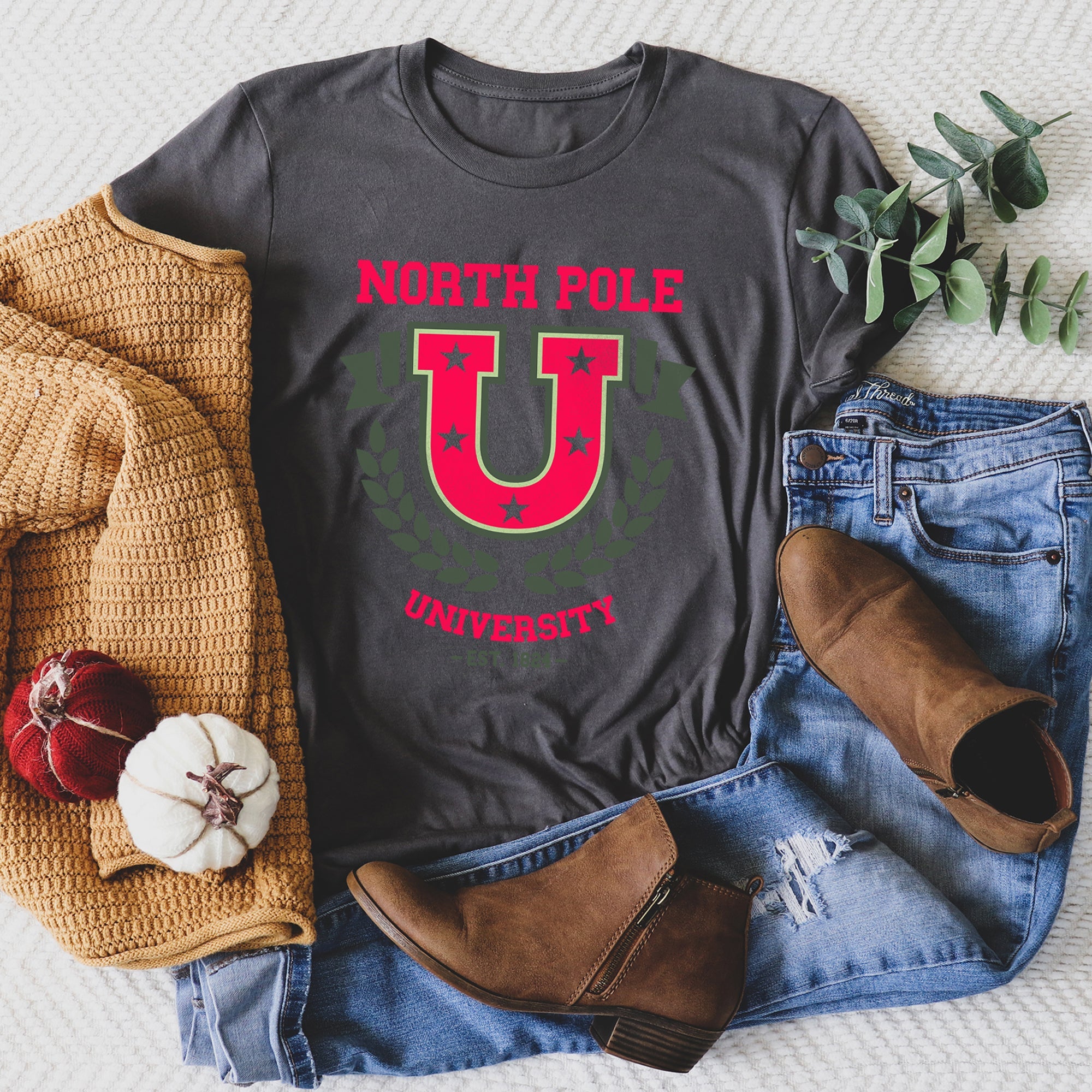 North Pole University Retro Vintage Classic Super Soft Limited Edition Graphic Tee
