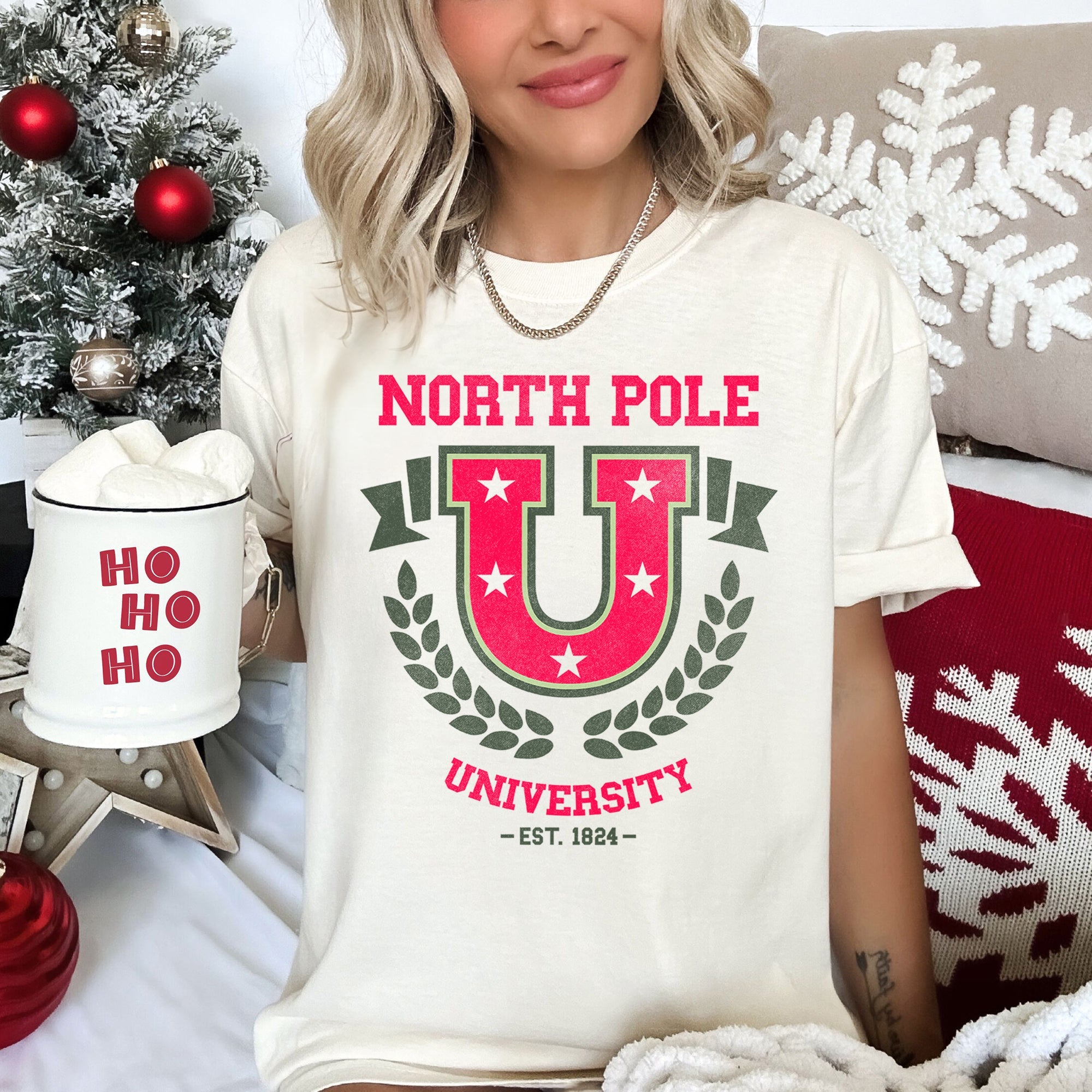 North Pole University Retro Vintage Classic Collection Heritage Comfort Colors Tee