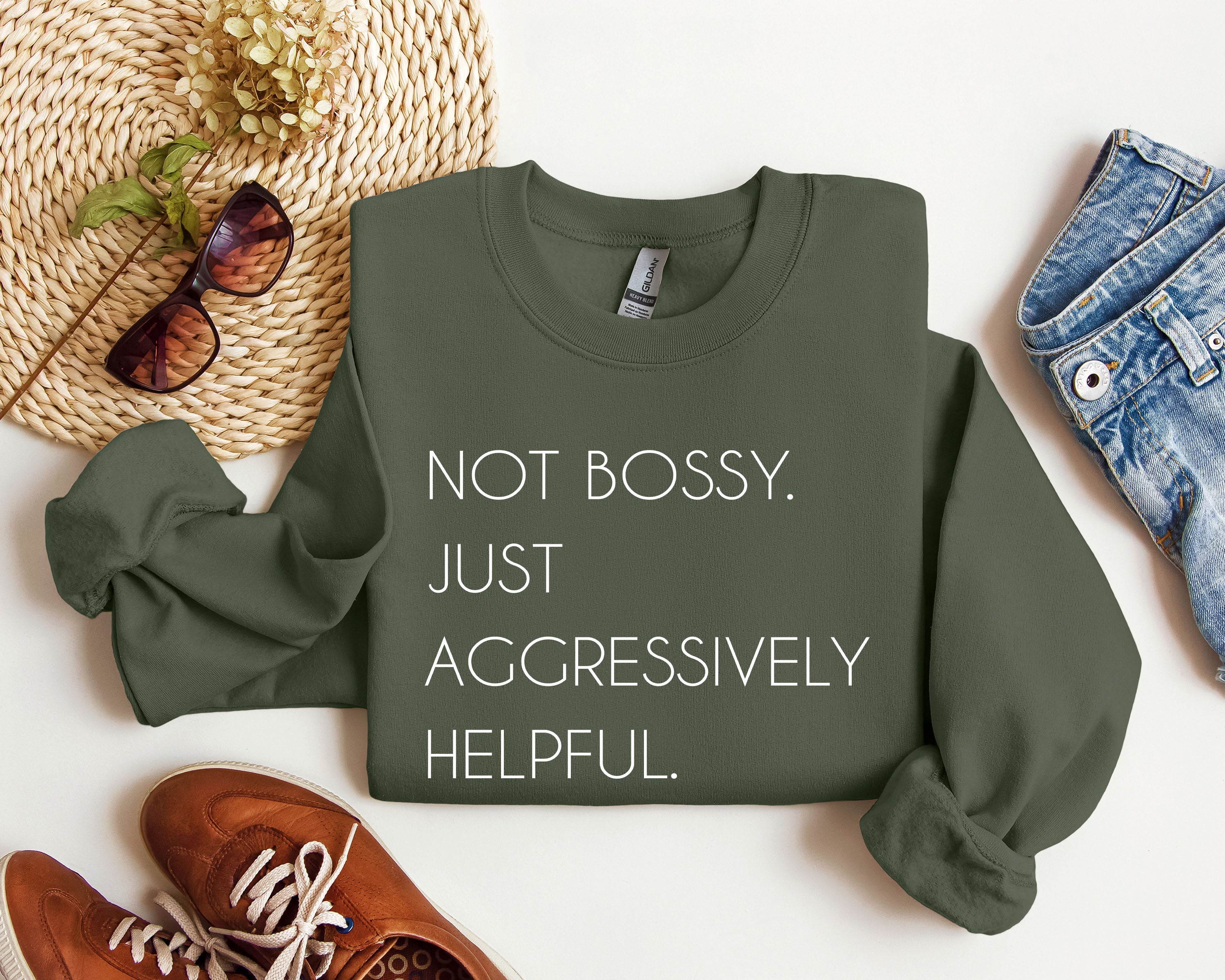 Not Bossy Funny Sarcastic College Humor Whimsical Academic Attitude Campus Life Student Humor Sweatshirt