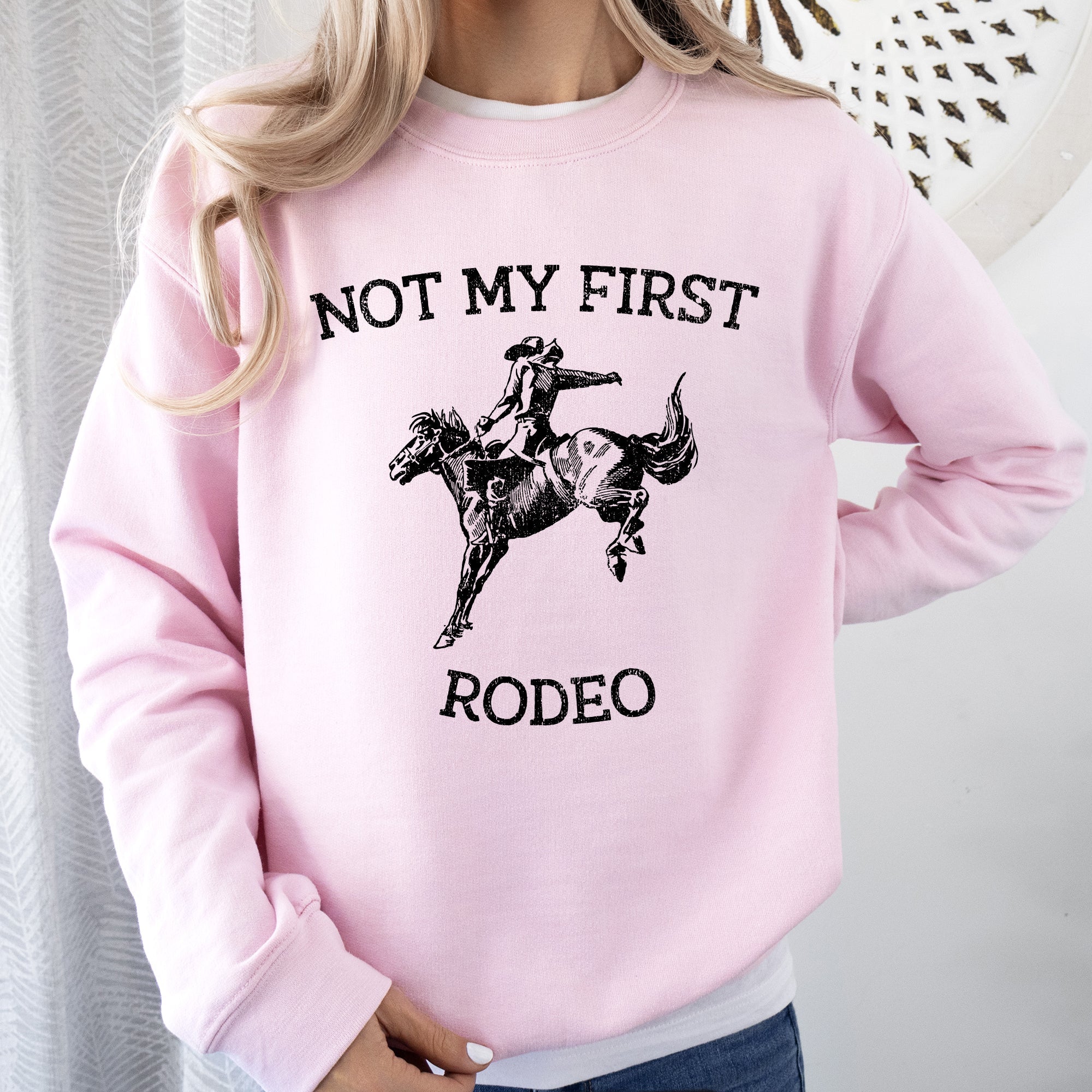 Not My First Rodeo Cowboy Country Cowgirl Vintage Western Pride Graphic Sweatshirt