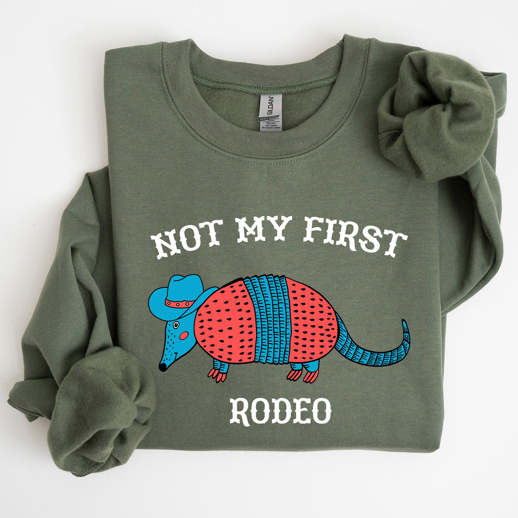 Not My First Rodeo, Cute Armadillo Graphic Illustration for Everyday Comfort Sweatshirt