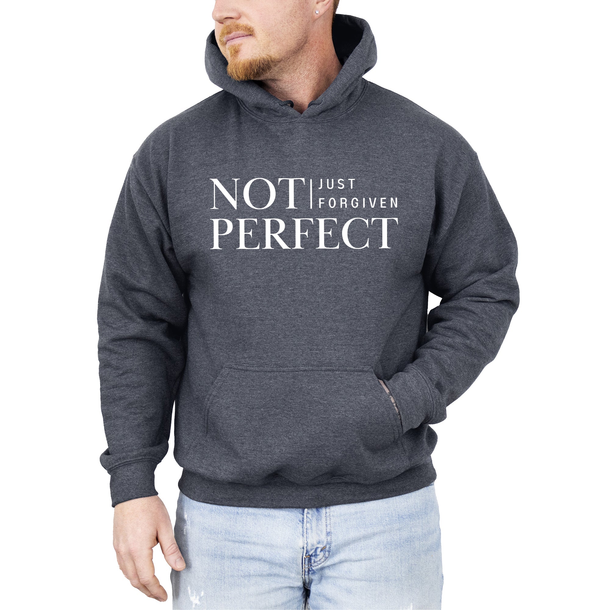 Not Perfect, Just Forgiven, Jesus, Christian, Religious, Gospel, Faith Hooded Sweatshirt