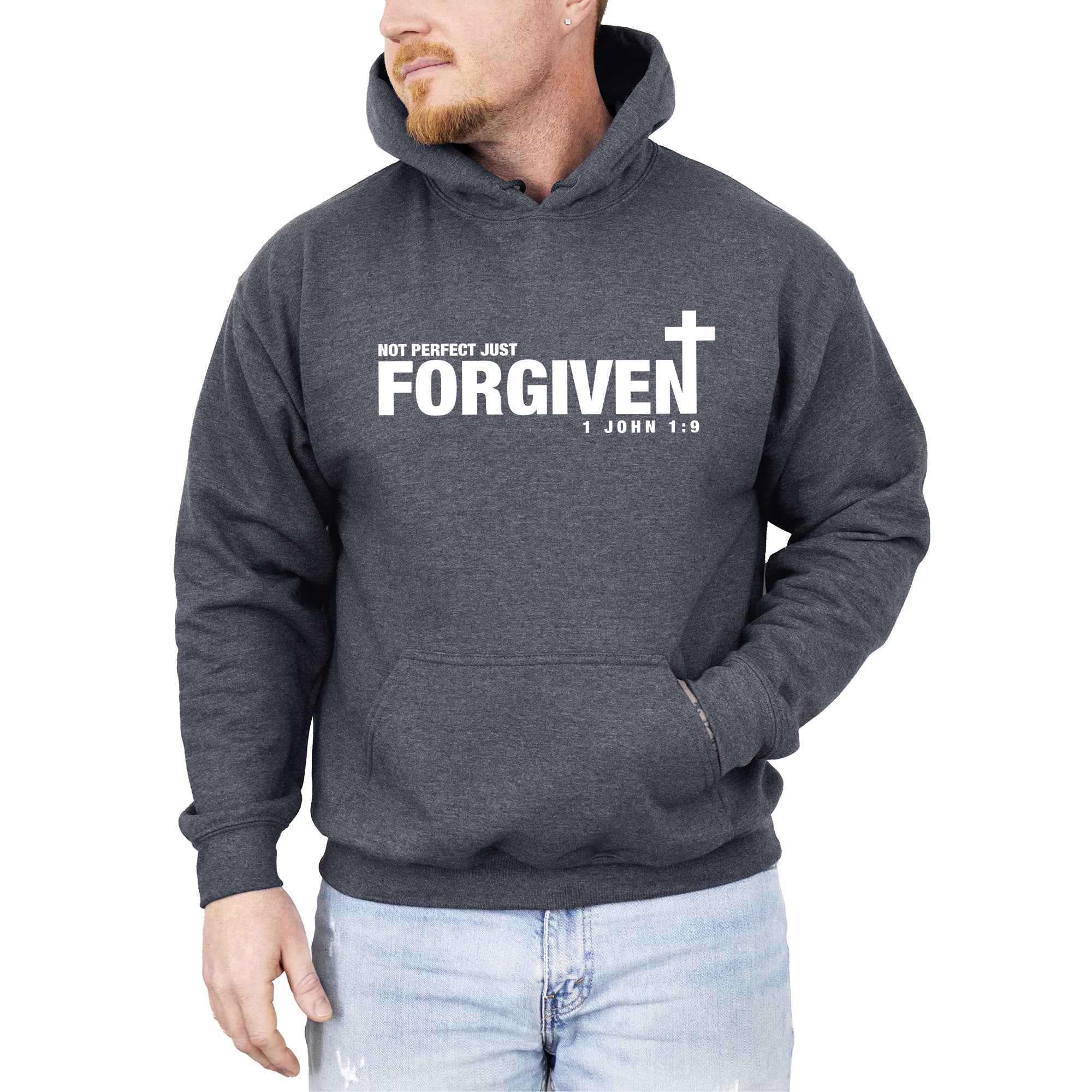 Not Perfect, Just Forgiven, John, Jesus, Christian, Religious, Gospel, Faith Hoodie