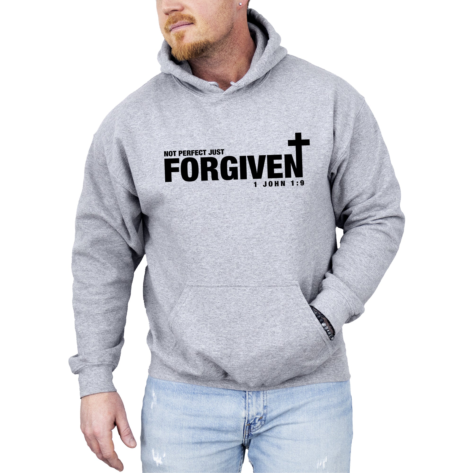 Not Perfect, Just Forgiven, John, Jesus, Christian, Religious, Gospel, Faith Hoodie
