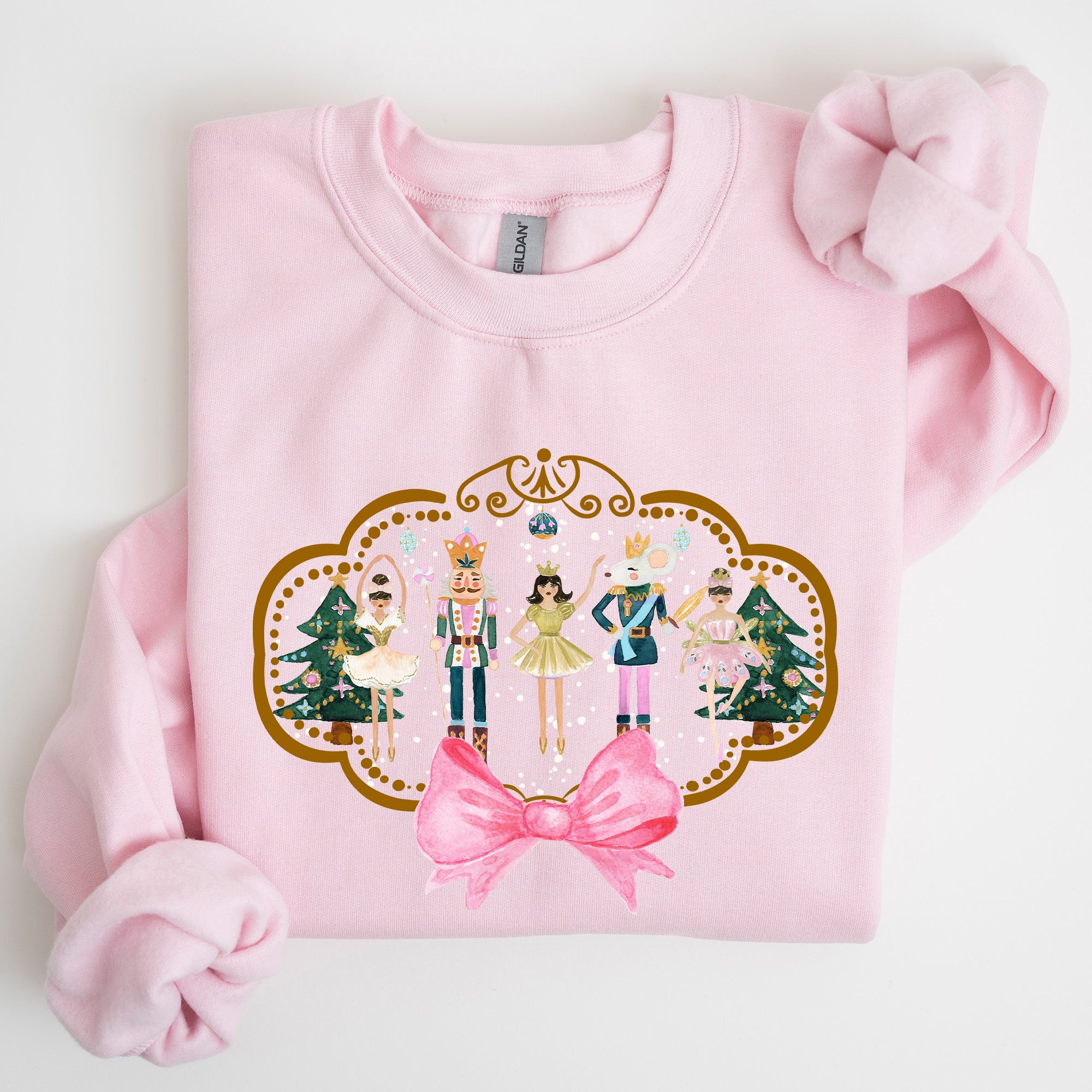 Nutcracker Christmas Bow Sugar Plum Fairy Noel Santa Winter Ballerina Xmas Ballet Sweatshirt