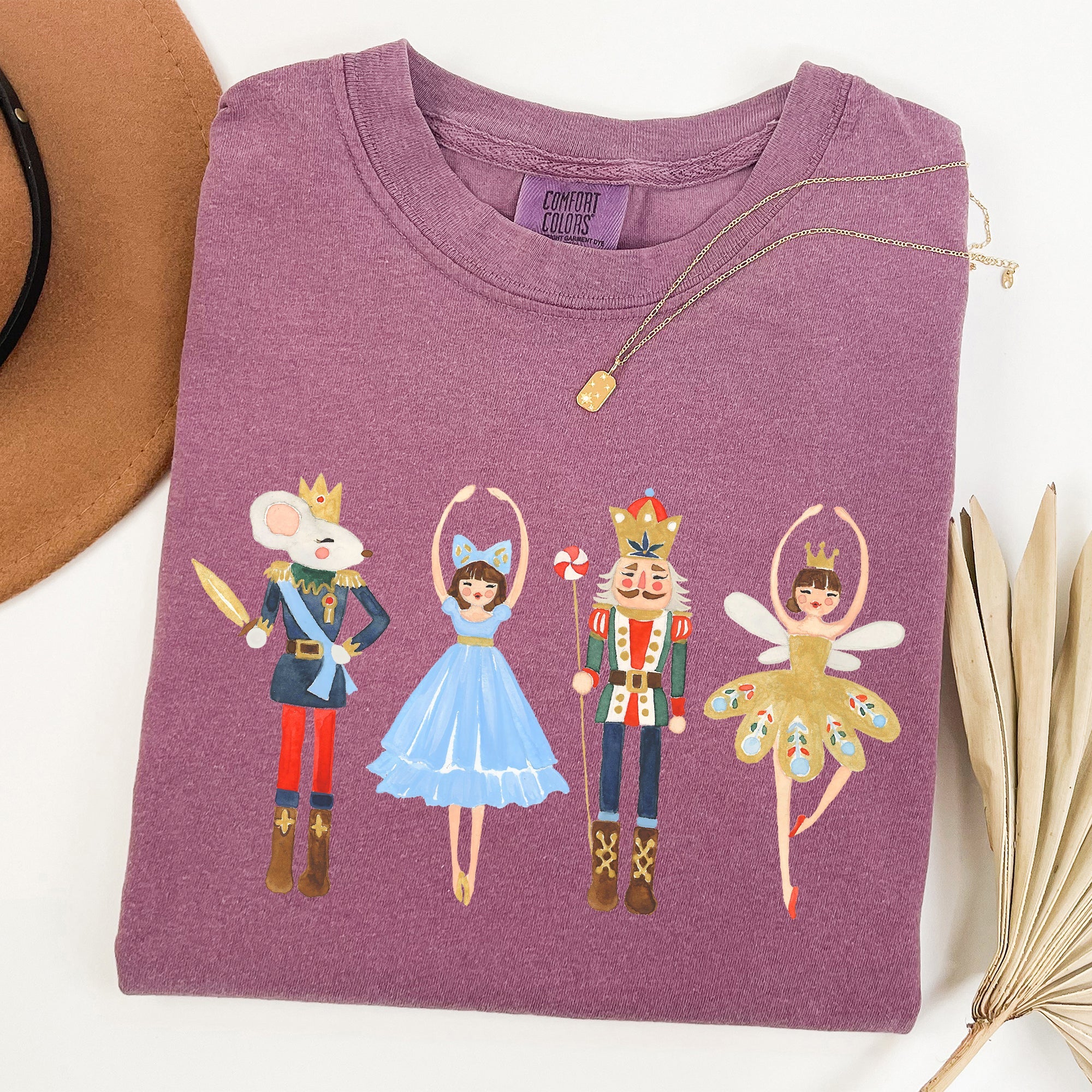 Nutcracker Christmas Sugar Plum Fairy Noel Santa Winter Ballerina Xmas Ballet Comfort Colors Tee