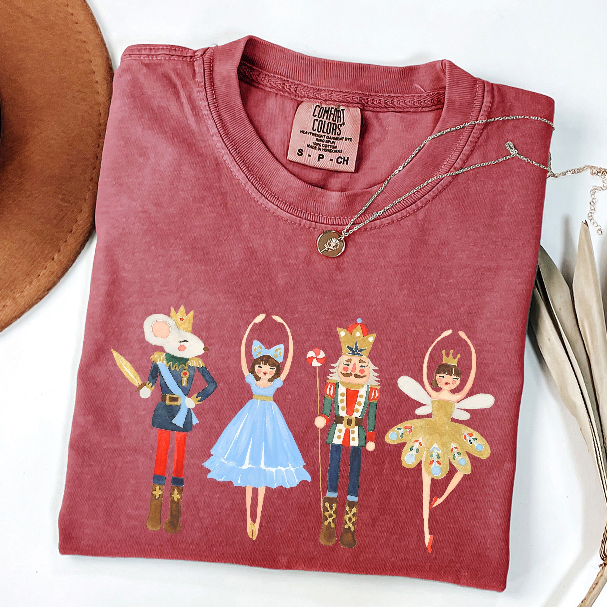 Nutcracker Christmas Sugar Plum Fairy Noel Santa Winter Ballerina Xmas Ballet Comfort Colors Tee