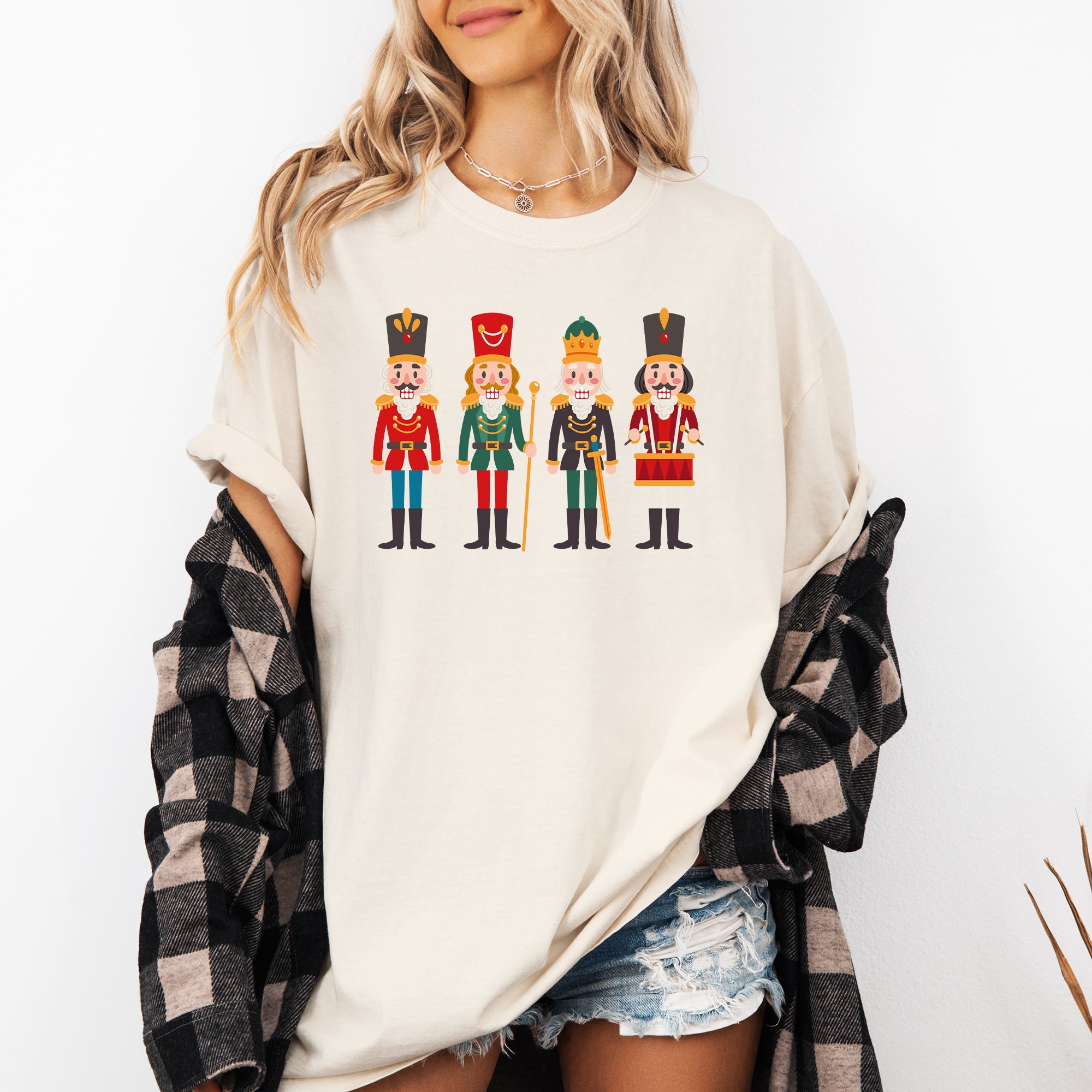 Nutcrackers Christmas Classic Winter Decorations Holiday Theme Comfort Colors Tee