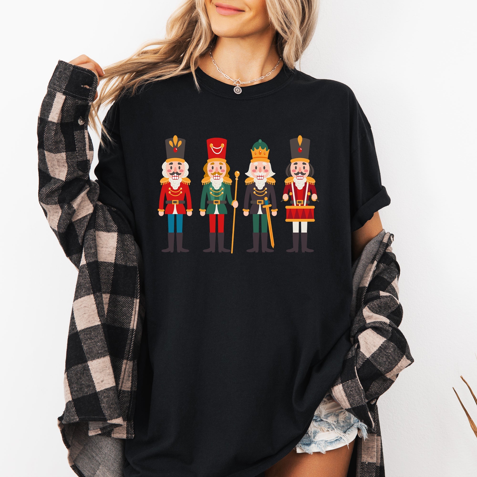Nutcrackers Christmas Classic Winter Decorations Holiday Theme Comfort Colors Tee
