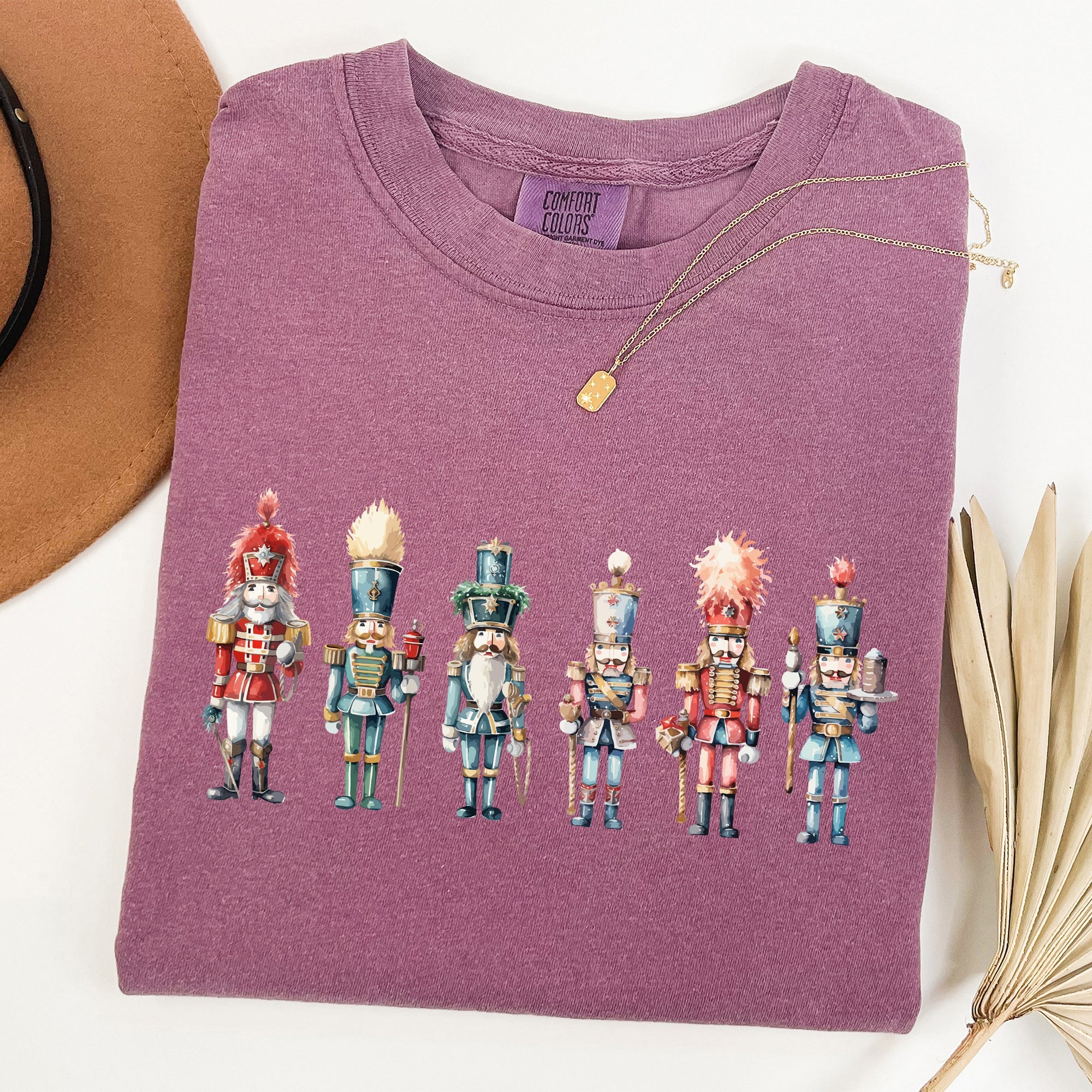 Nutcrackers Christmas Santa Xmas Snow Ballet Vintage Illustration Print Comfort Colors Tee