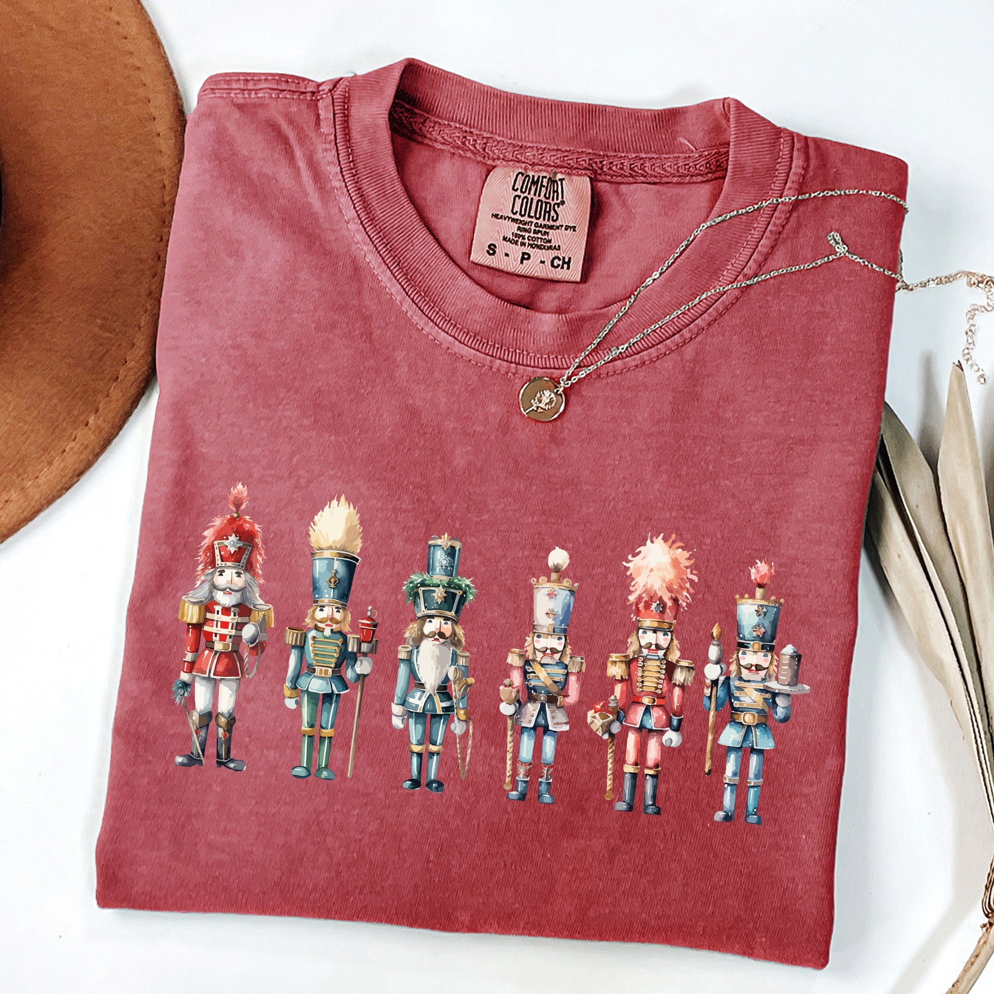 Nutcrackers Christmas Santa Xmas Snow Ballet Vintage Illustration Print Comfort Colors Tee