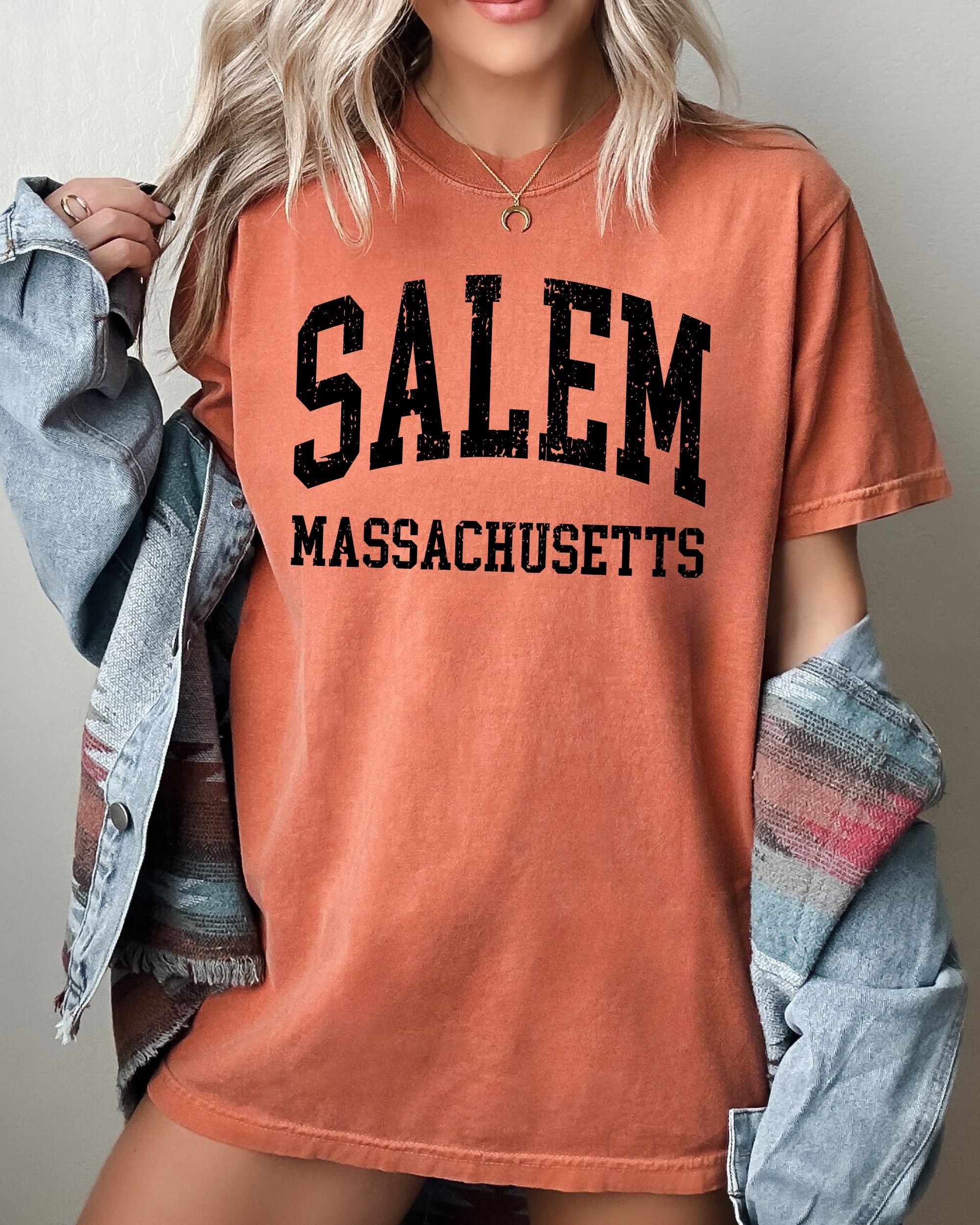 Salem Massachusetts Witch Meme Halloween Spooky Nostalgia Vintage Comfort Colors Tee