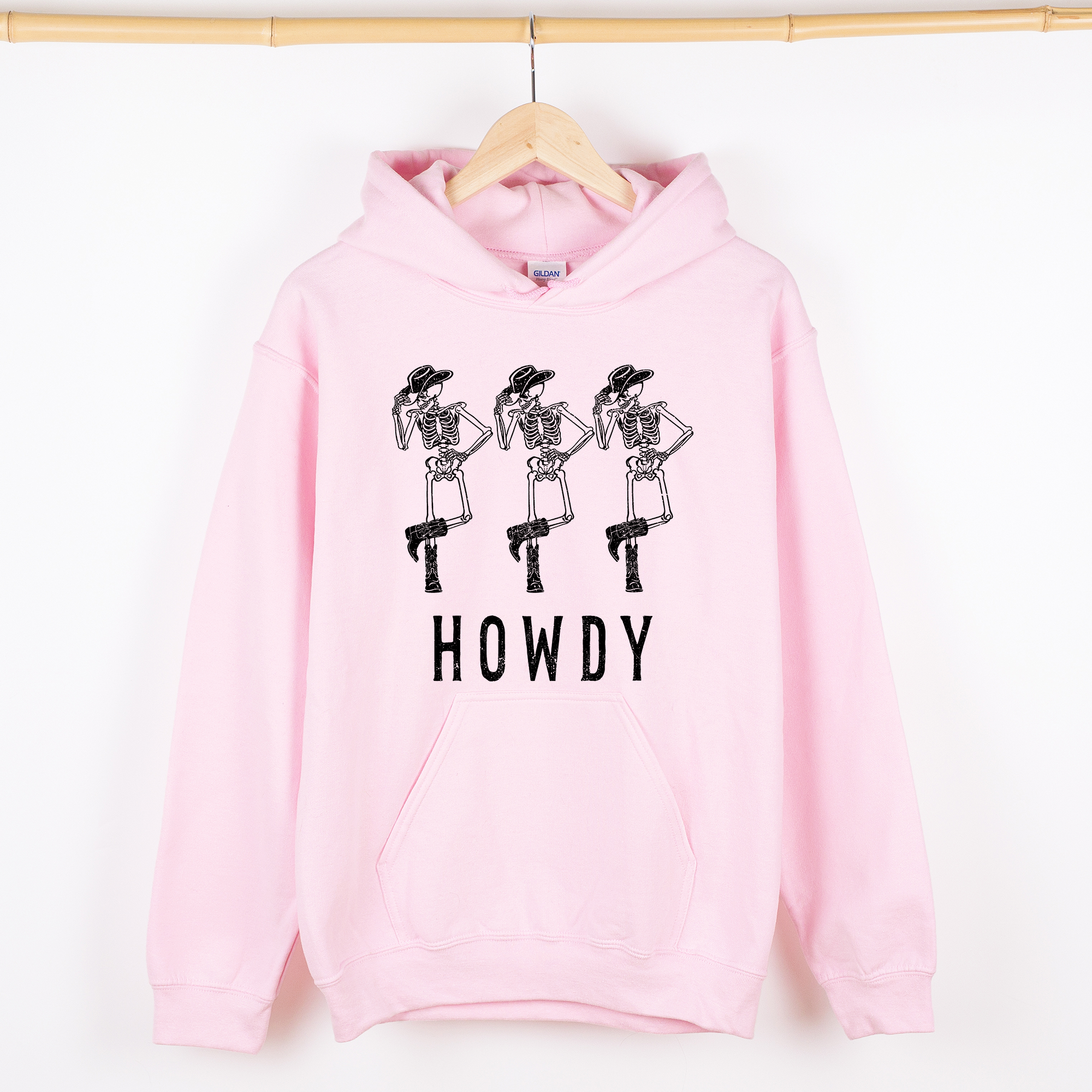 Howdy Skeleton Cowboy Ghost Witch Aesthetic Meme Halloween Spooky Graphic Hoodie