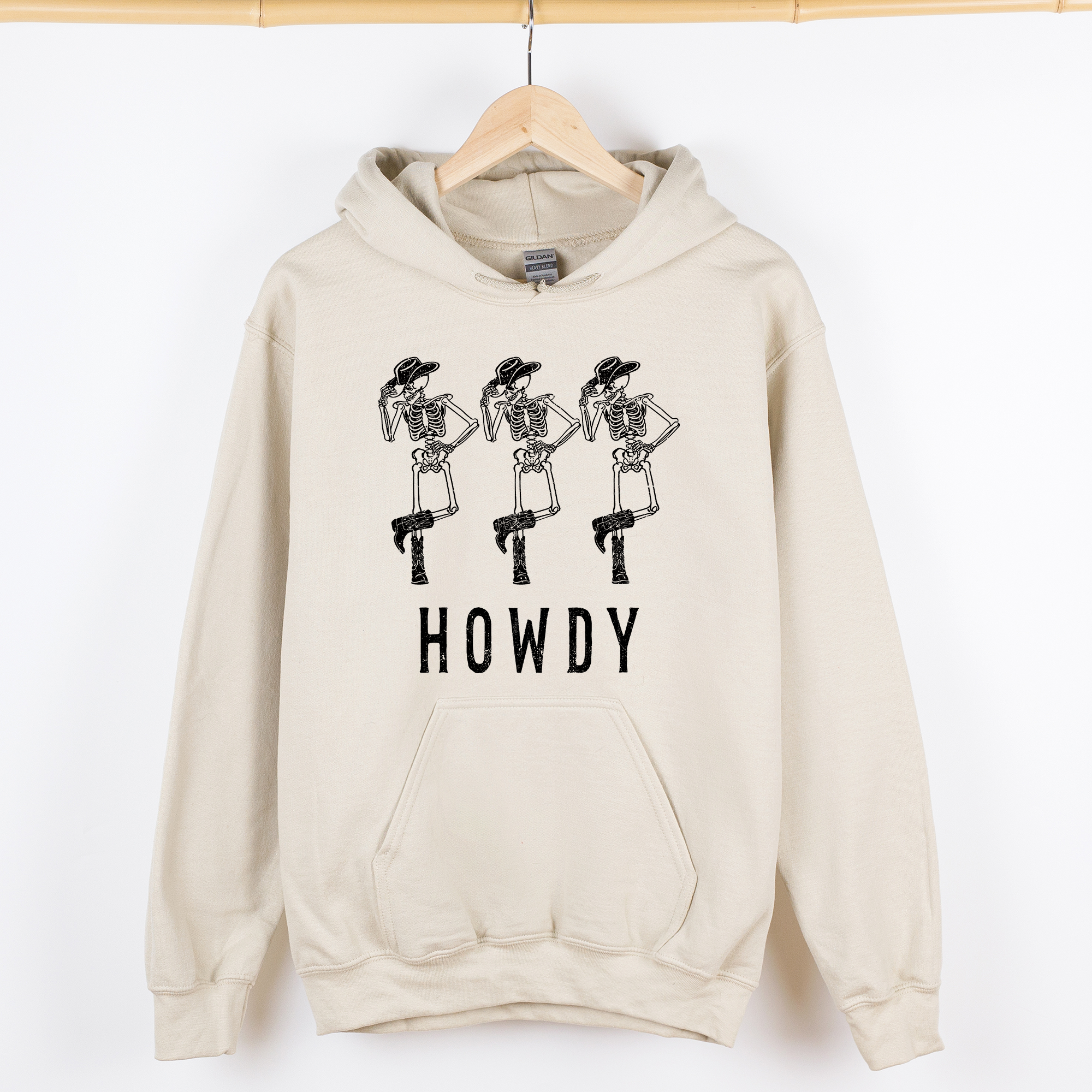 Howdy Skeleton Cowboy Ghost Witch Aesthetic Meme Halloween Spooky Graphic Hoodie