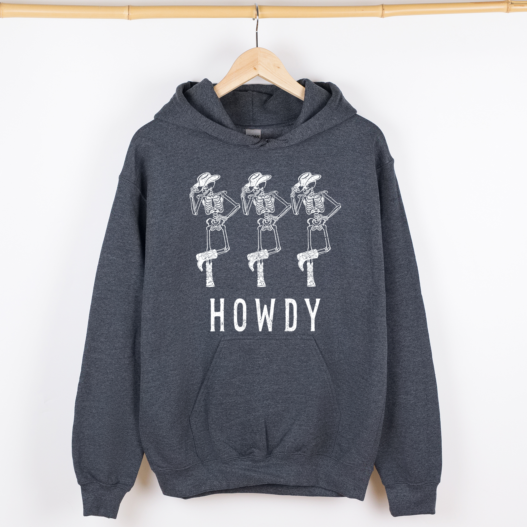 Howdy Skeleton Cowboy Ghost Witch Aesthetic Meme Halloween Spooky Graphic Hoodie