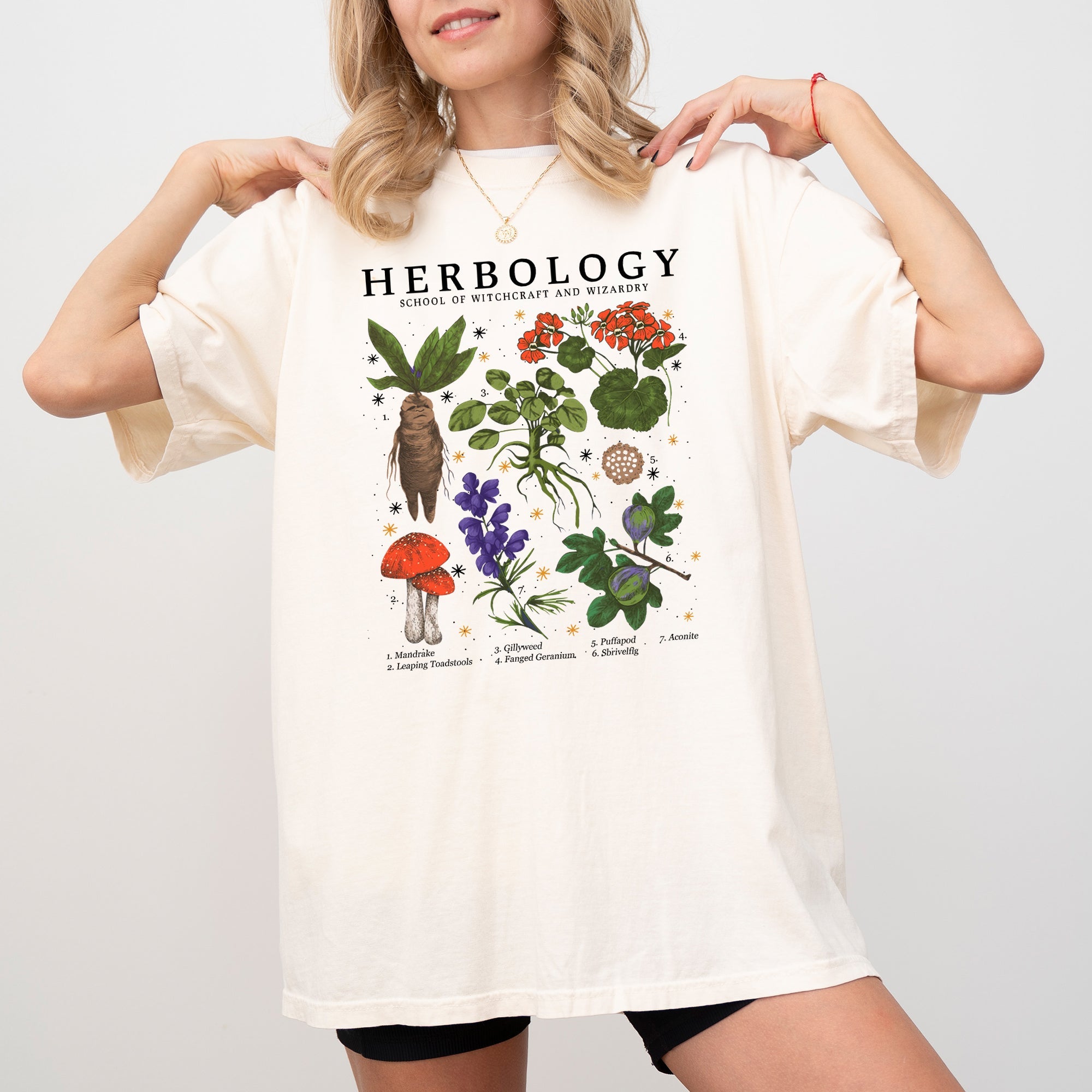 Herbology Mushroom Skeleton Ghost Witch Meme Halloween Spooky Costume Comfort Colors Tee