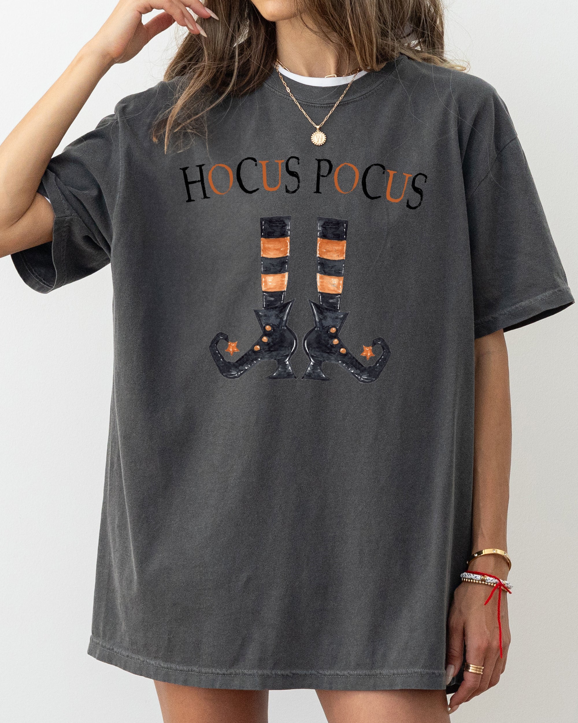 Hocus Pocus Boots Skeleton Witch Halloween Spooky Costume Meme Comfort Colors Tee
