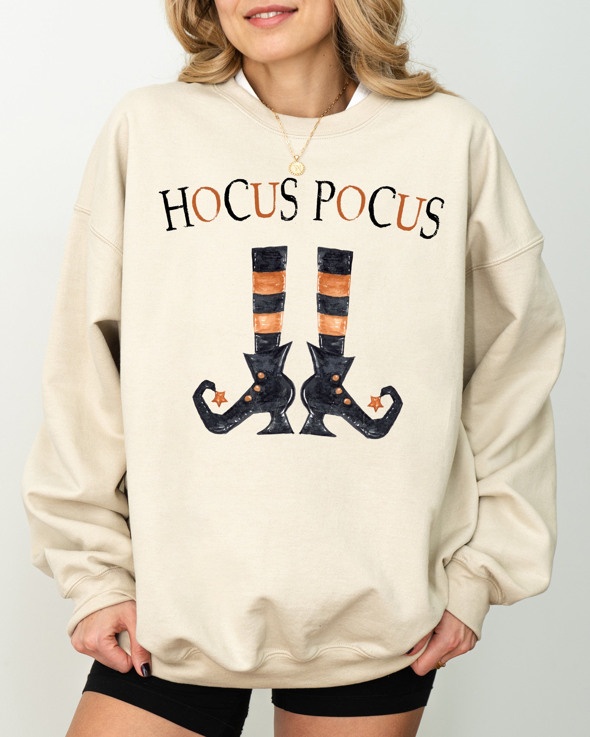 Hocus Pocus Boots Skeleton Witch Halloween Holiday Spooky Meme Costume Sweatshirt