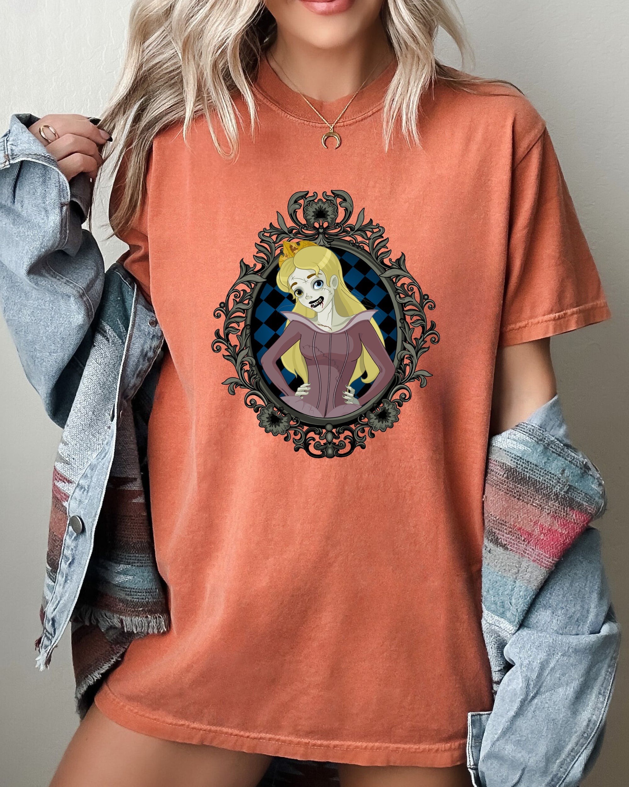 Sleeping Beauty Skeleton Witch Meme Halloween Gothic Nightmare Comfort Colors Tee