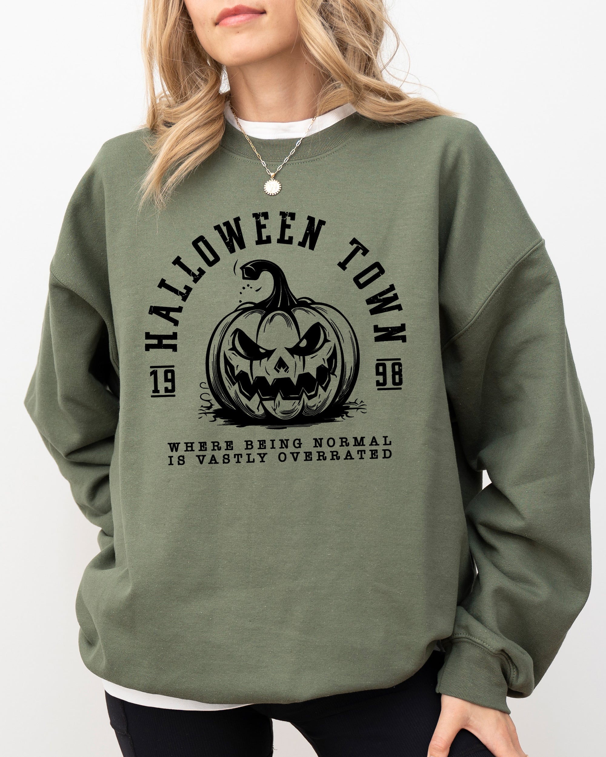 Halloween Town Pumpkin Spooky Skeleton Funny Witch Aesthetic Meme Halloween Costume Sweatshirt