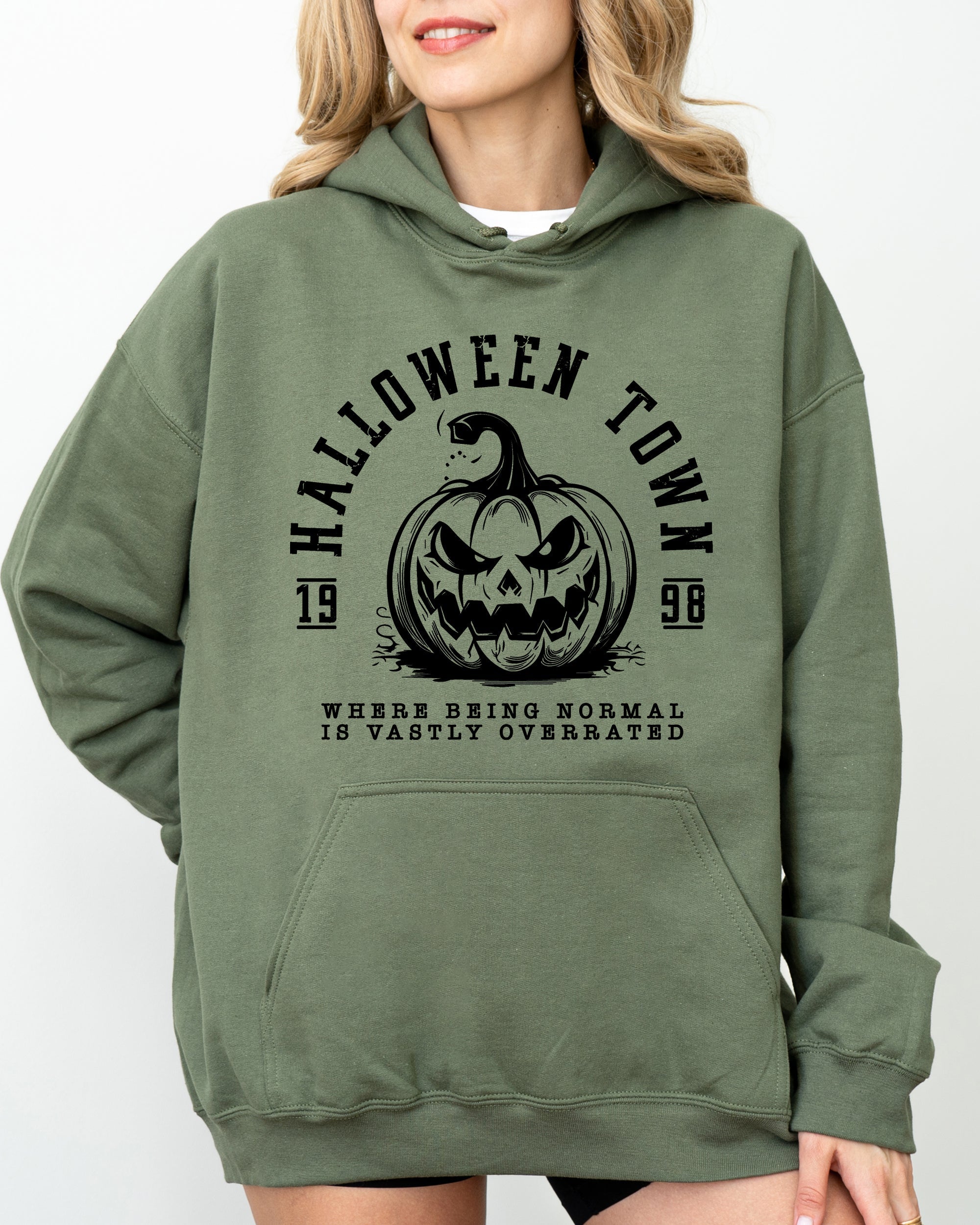 Halloween Town Pumpkin Spooky Skeleton Witch Meme Halloween Costume Graphic Hoodie