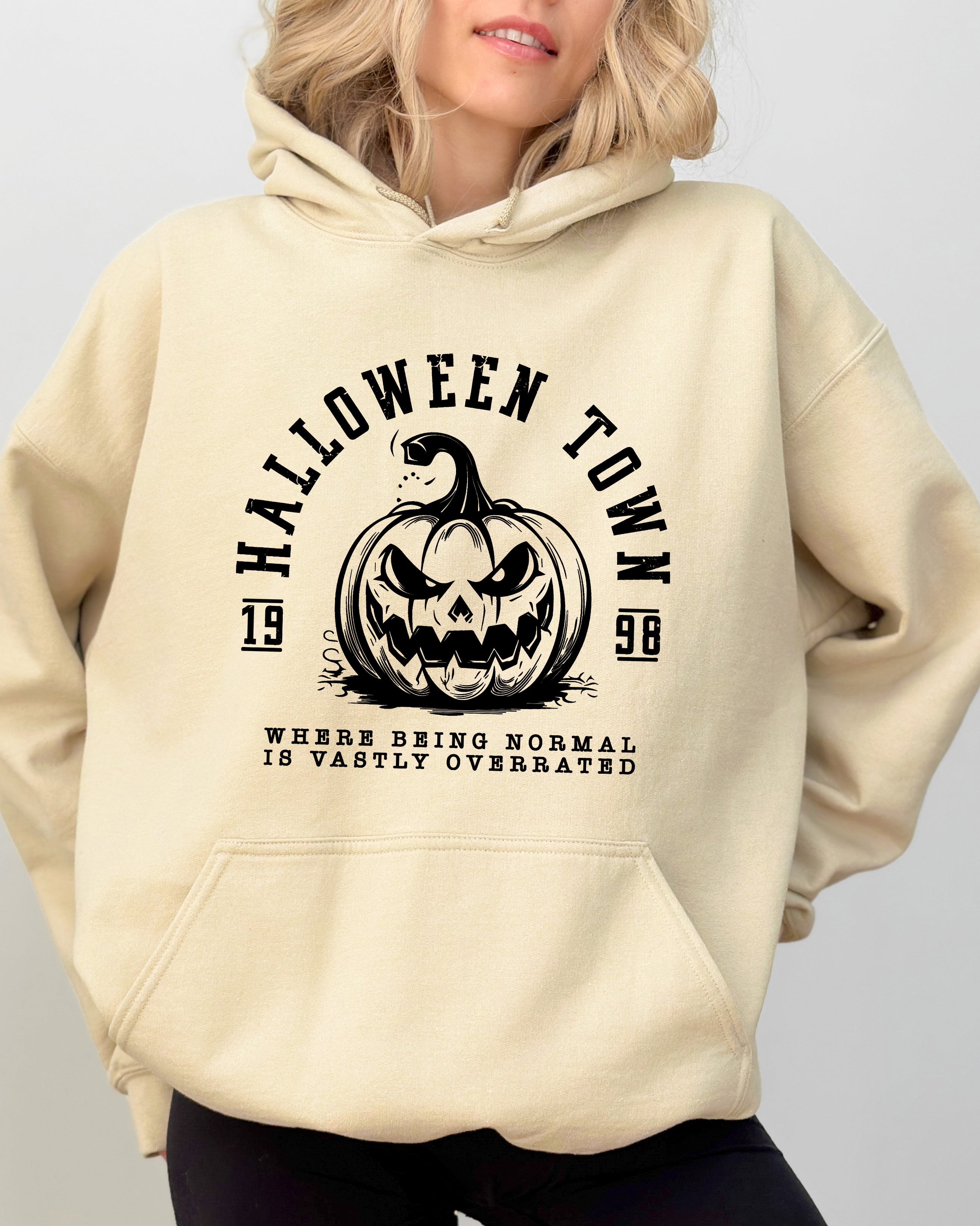 Halloween Town Pumpkin Spooky Skeleton Witch Meme Halloween Costume Graphic Hoodie