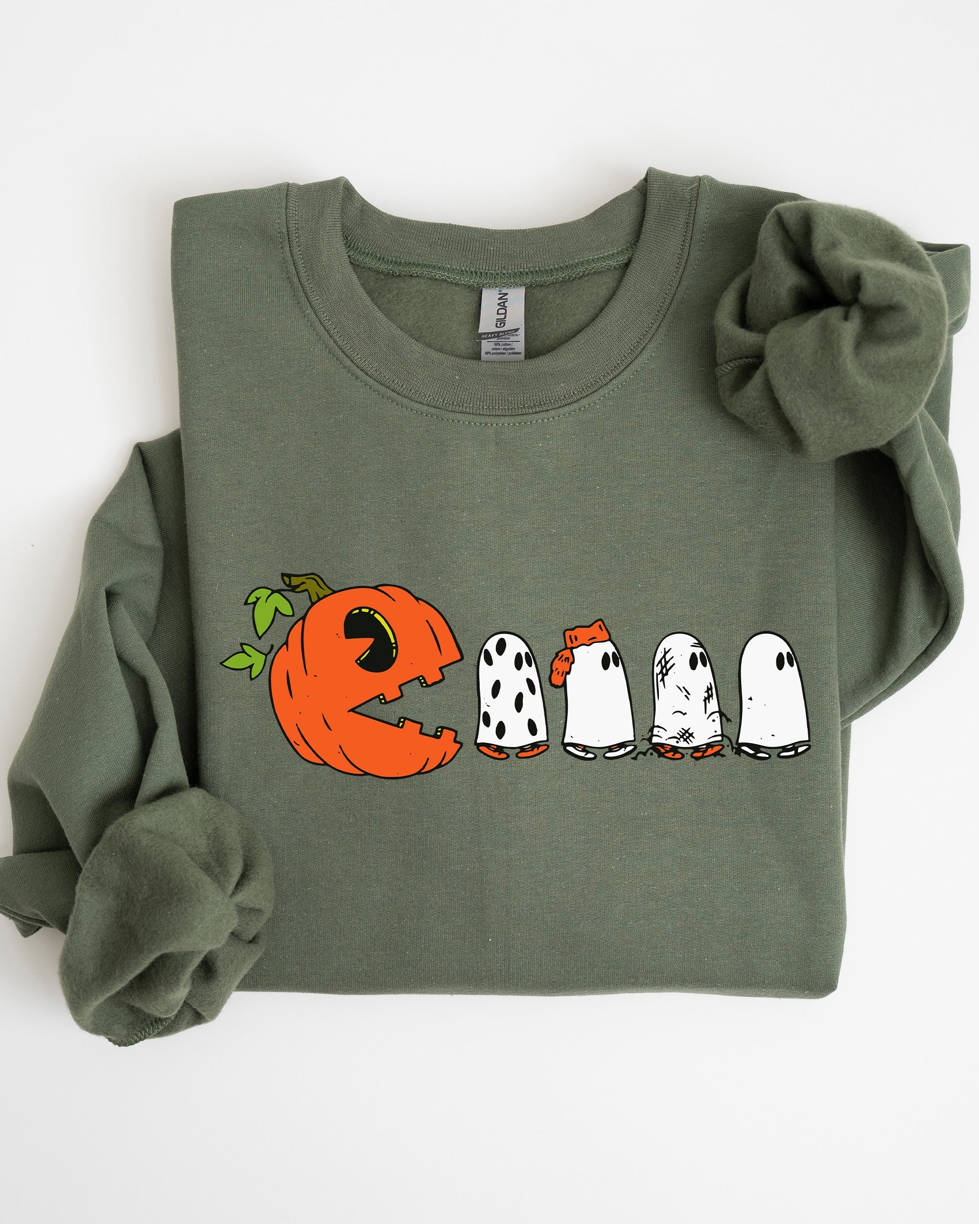 Pacman Pumpkin Spooky Skeleton Witch Meme Aesthetic Halloween Costume Sweatshirt