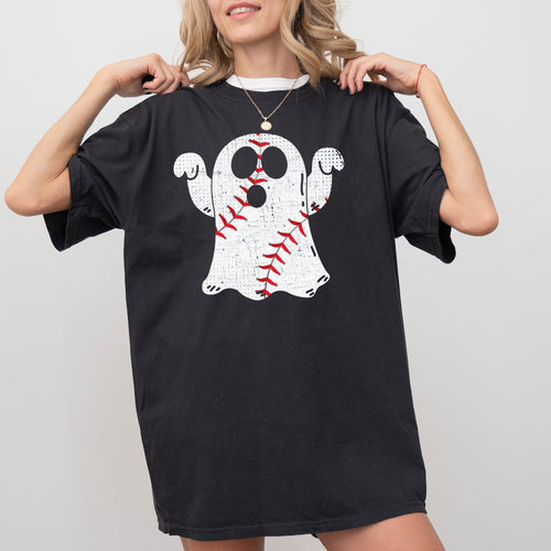 Baseball Ghost Spooky Skeleton Witch Meme Halloween Costume Art Comfort Colors Tee