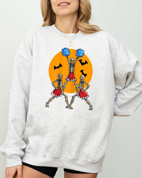 Cheerleader Skeleton Ghost Spooky Witch Meme Halloween Costume Design Sweatshirt