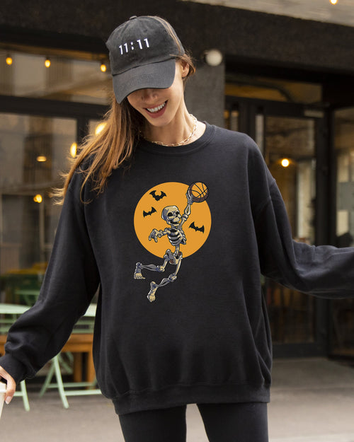 Basketball Skeleton Spooky Meme Witch Halloween Costume Limited Edition Sweatshirt