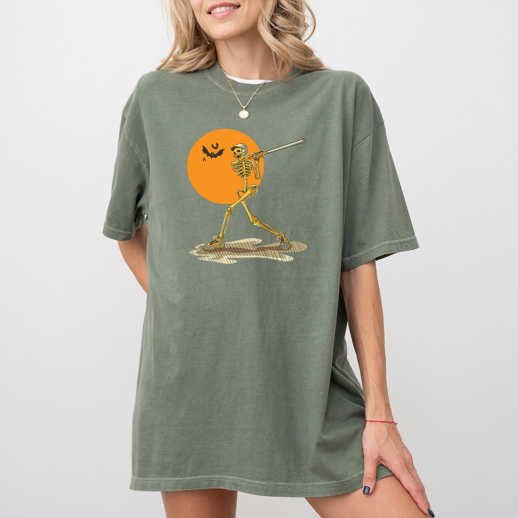 Golf Skeleton Spooky Funny Witch Halloween Meme Aesthetic Costume Comfort Colors Tee