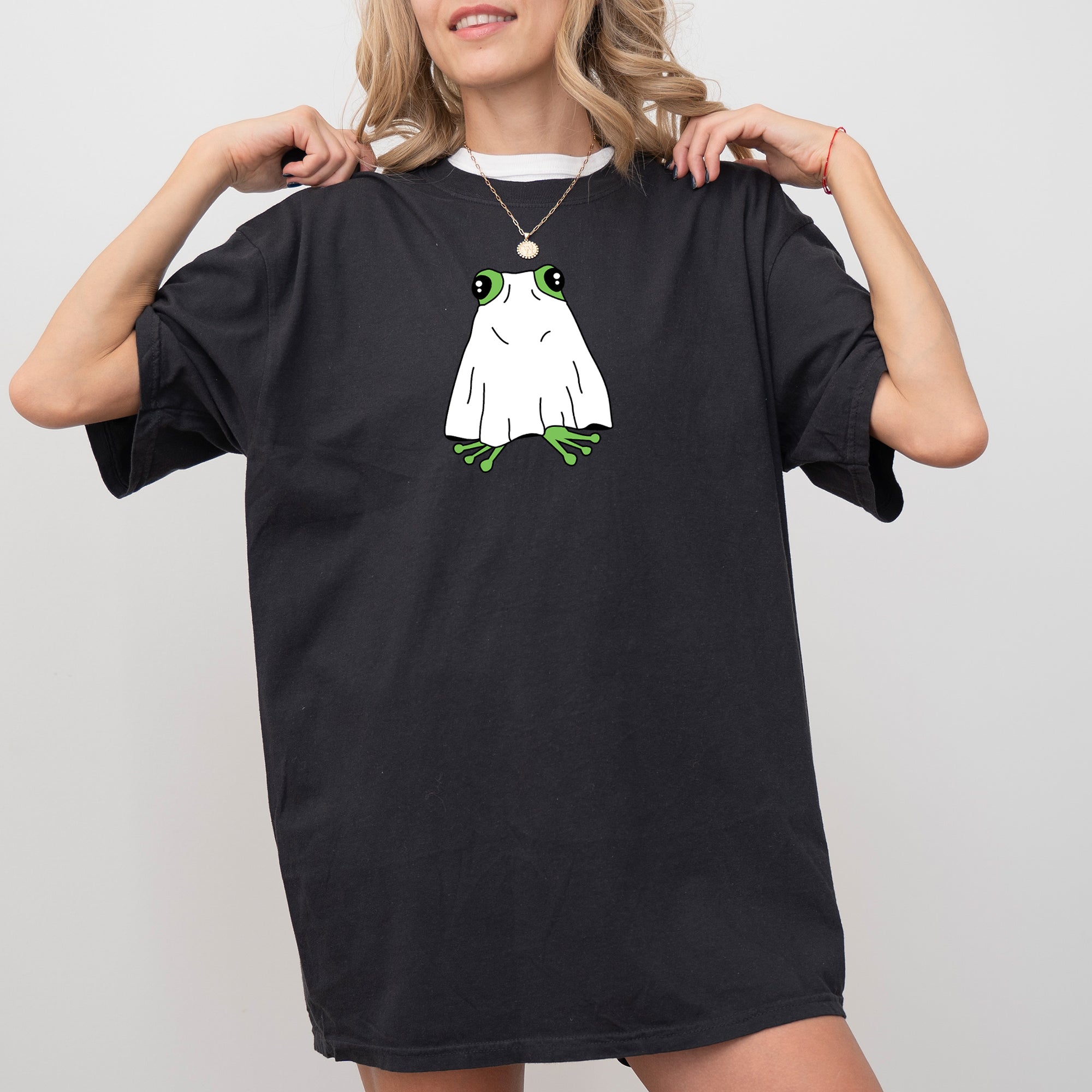 Frog Ghost Skeleton Spooky Witch Halloween Meme Costume Night Parade Comfort Colors Tee