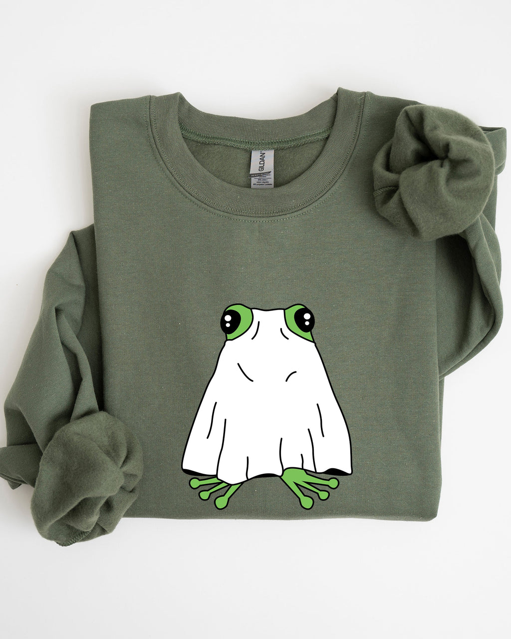 Frog Ghost Skeleton Spooky Witch Halloween Meme Aesthetic Costume Graphic Sweatshirt