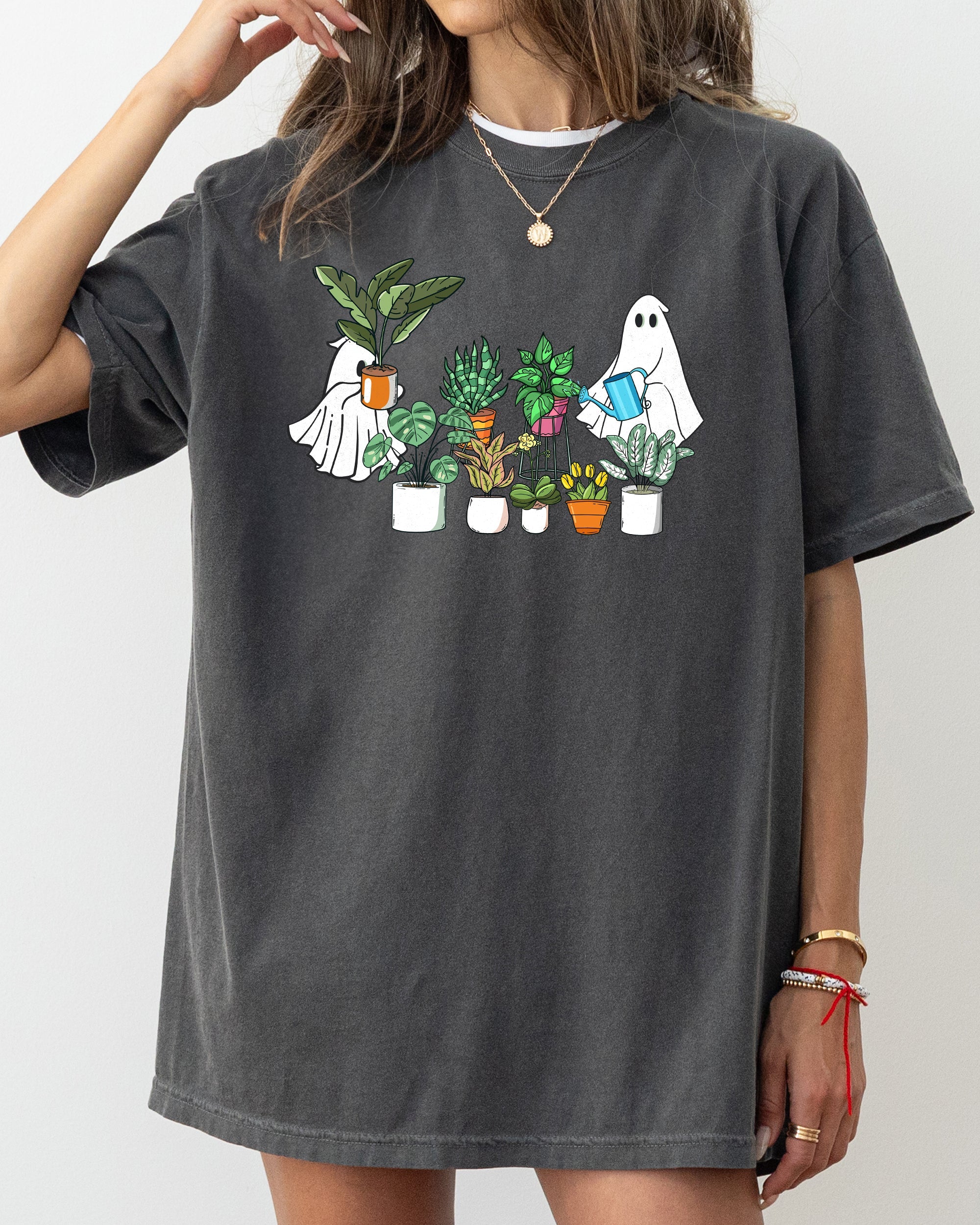 Plant Lover Ghost Skeleton Witch Halloween Meme Vintage Style Haunted Humor Comfort Colors Tee