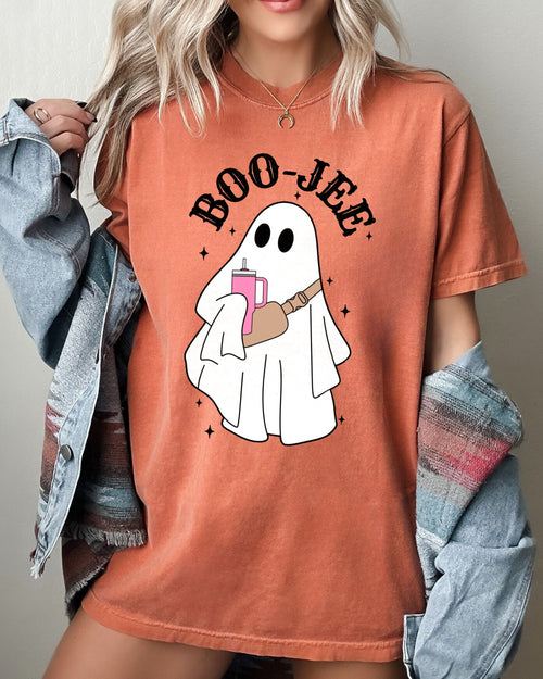 Boo-Jee Ghost Skeleton Spooky Witch Meme Halloween Costume Mashup Comfort Colors Tee