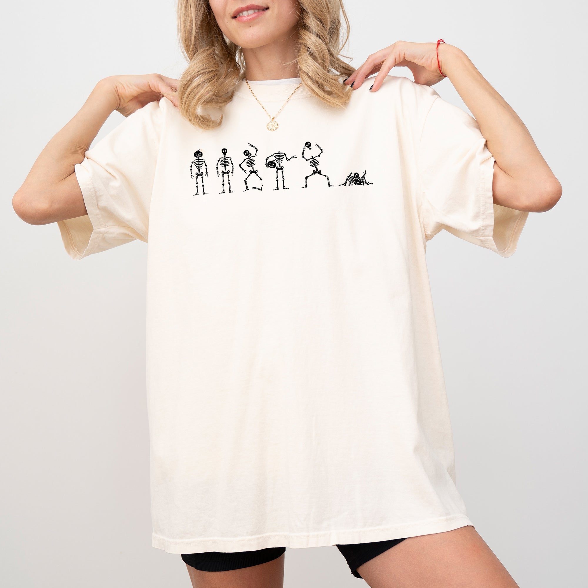 Dancing Skeletons Ghost Spooky Witch Halloween Meme Costume Vintage Vibe Comfort Colors Tee