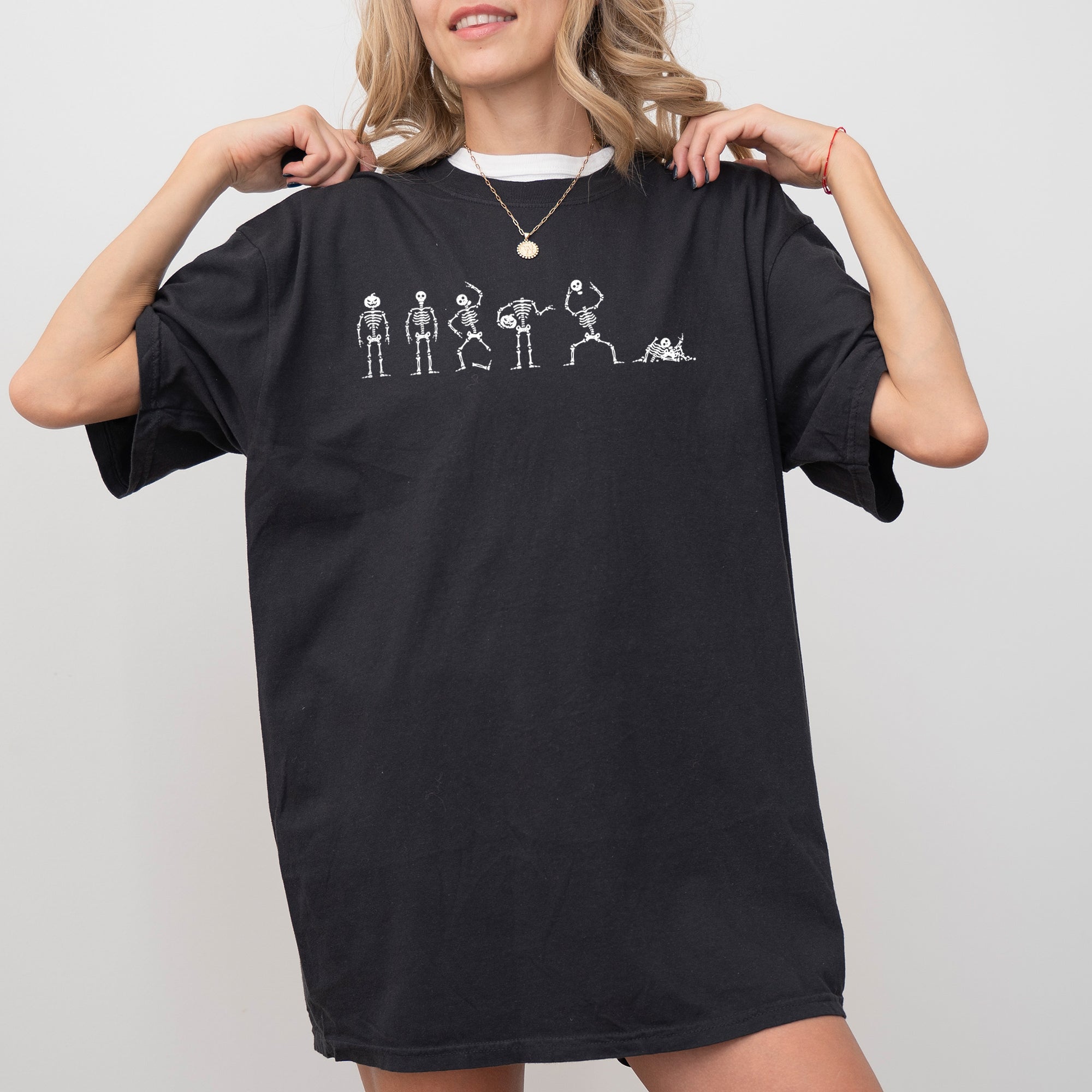Dancing Skeletons Ghost Spooky Witch Halloween Meme Costume Vintage Vibe Comfort Colors Tee