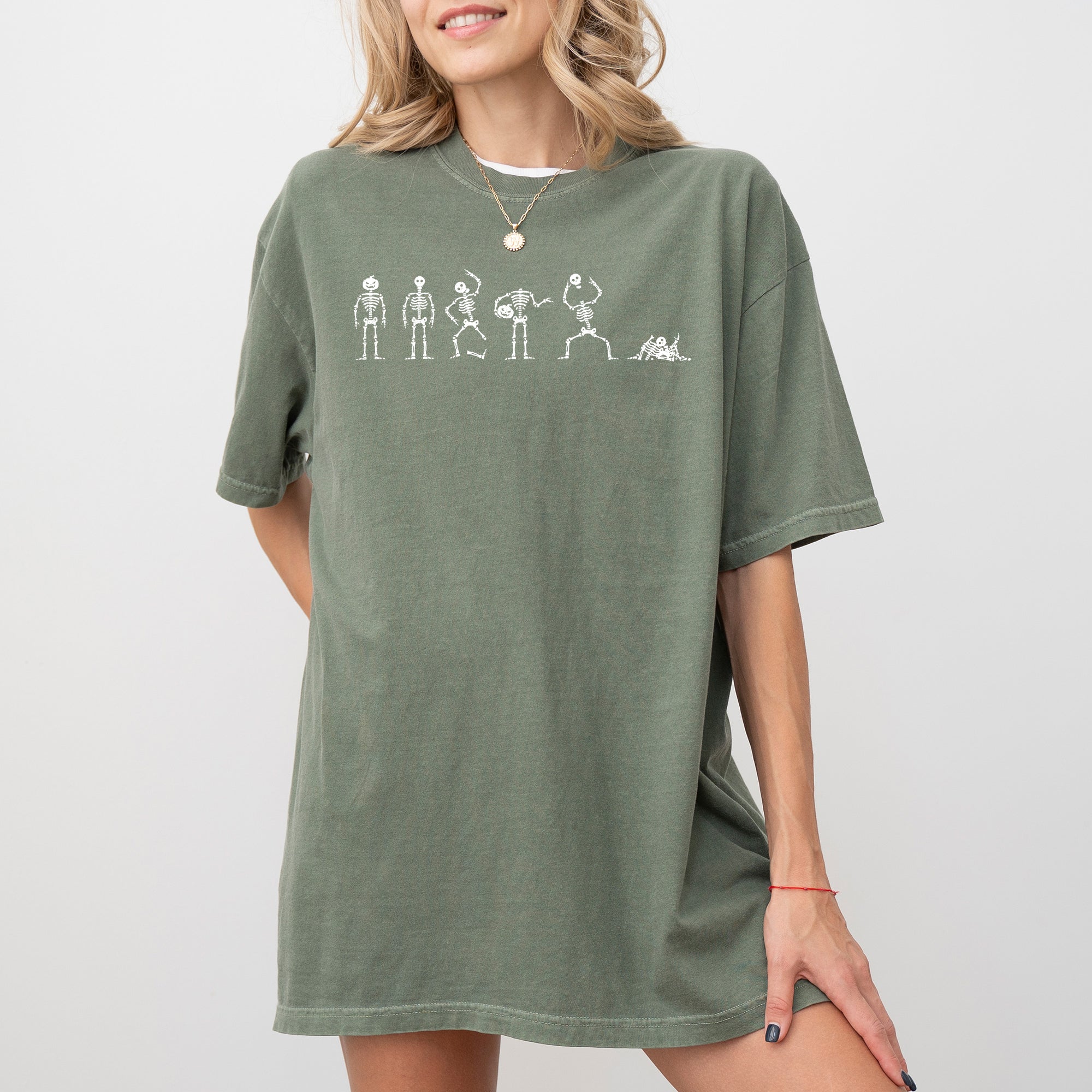 Dancing Skeletons Ghost Spooky Witch Halloween Meme Costume Vintage Vibe Comfort Colors Tee