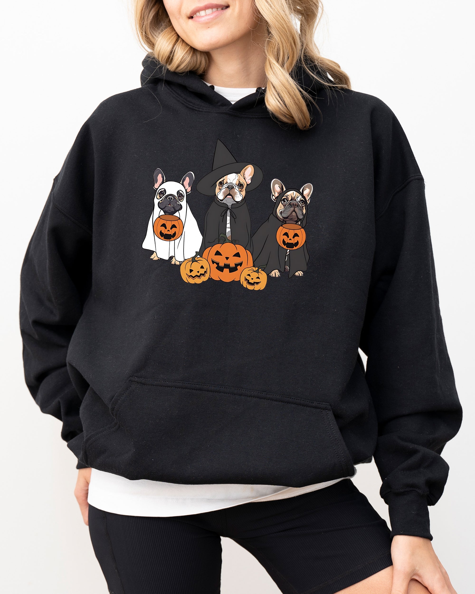 Ghost Dogs Skeleton Spooky Halloween Pumpkin Witch Costume Nightmare Night Hoodie