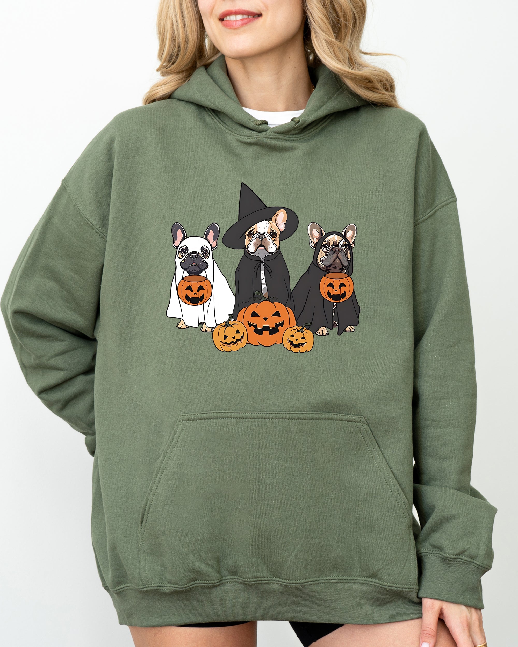 Ghost Dogs Skeleton Spooky Halloween Pumpkin Witch Costume Nightmare Night Hoodie