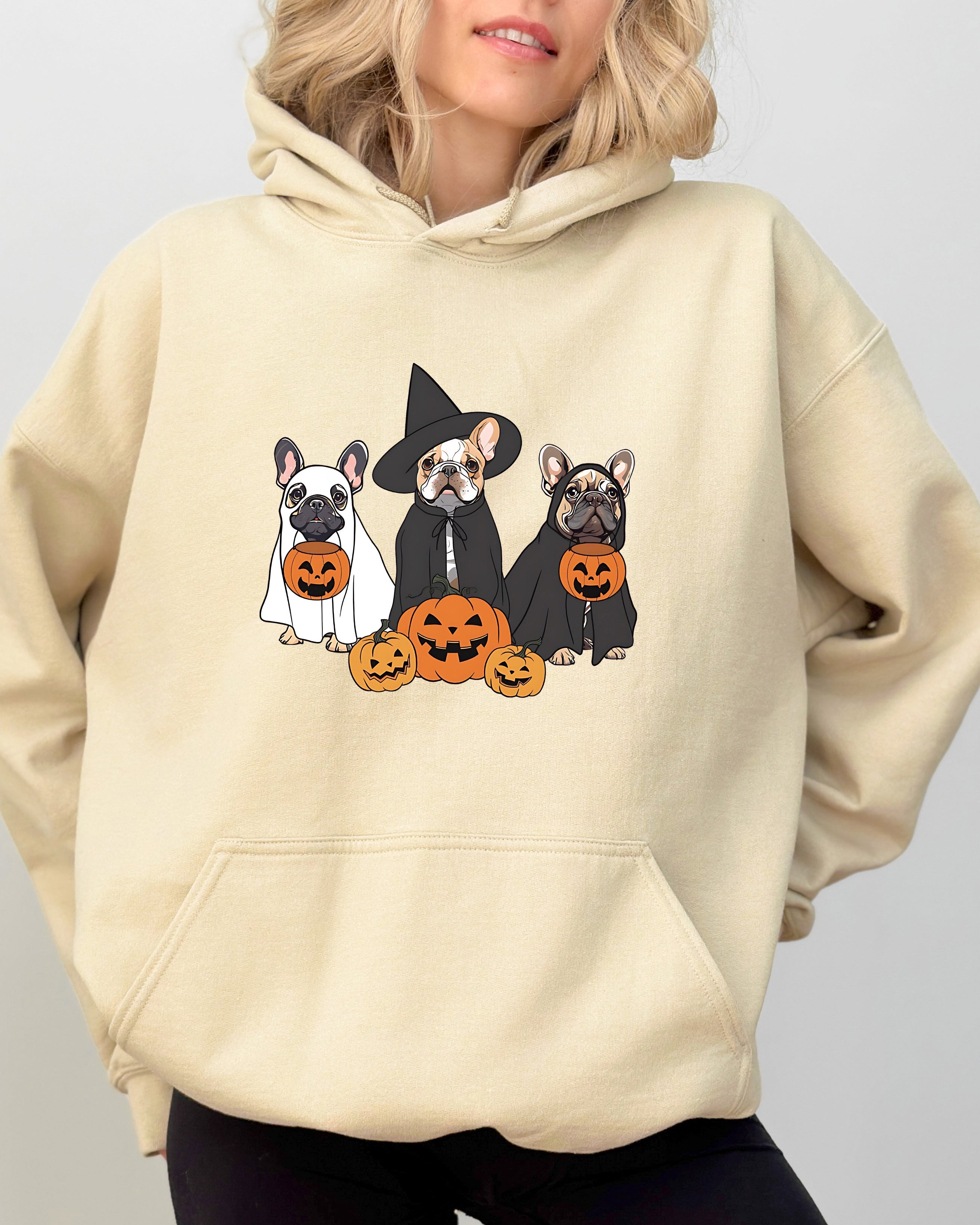 Ghost Dogs Skeleton Spooky Halloween Pumpkin Witch Costume Nightmare Night Hoodie