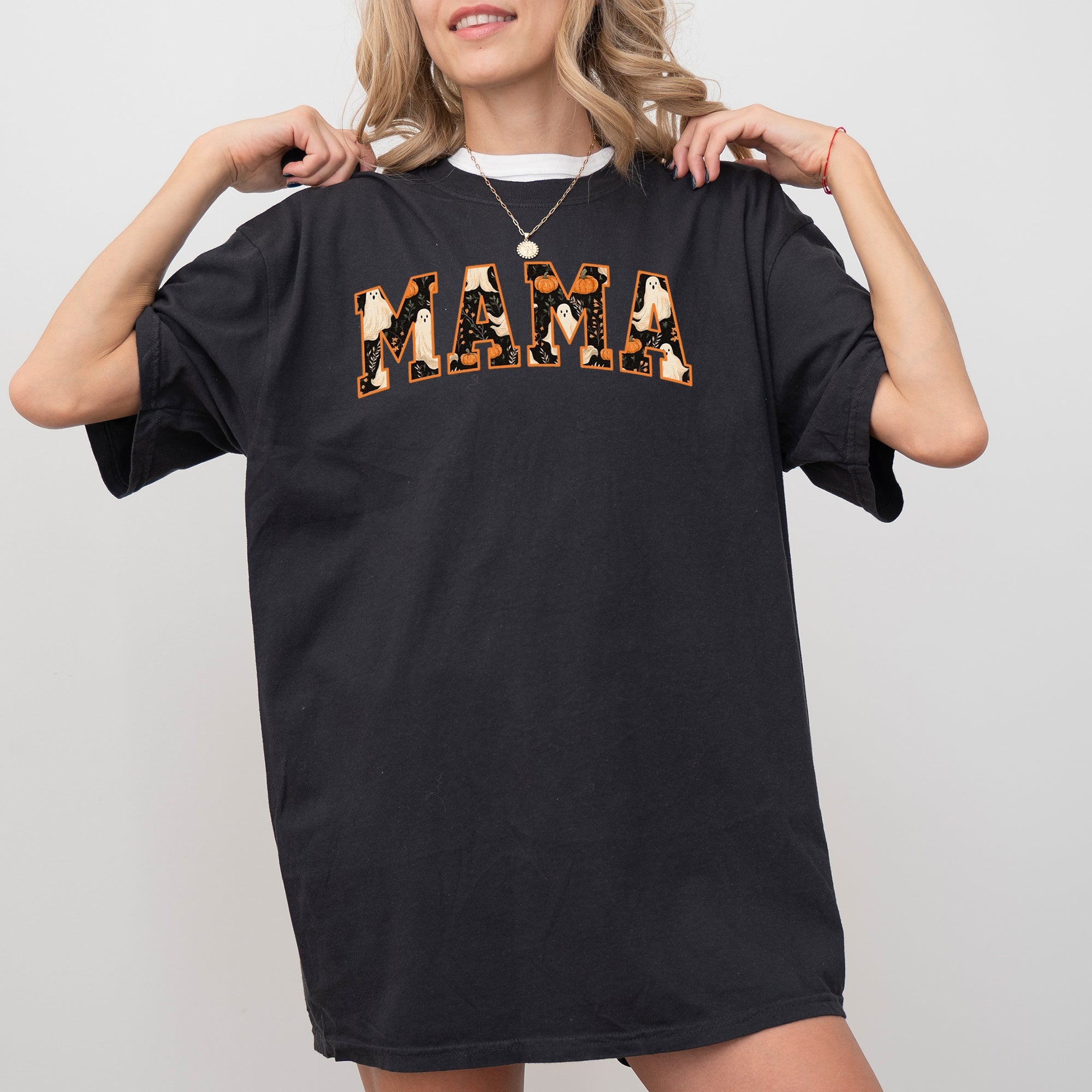 Mama Ghost Skeleton Witch Halloween Meme Vintage Horror Pop Culture Comfort Colors Tee