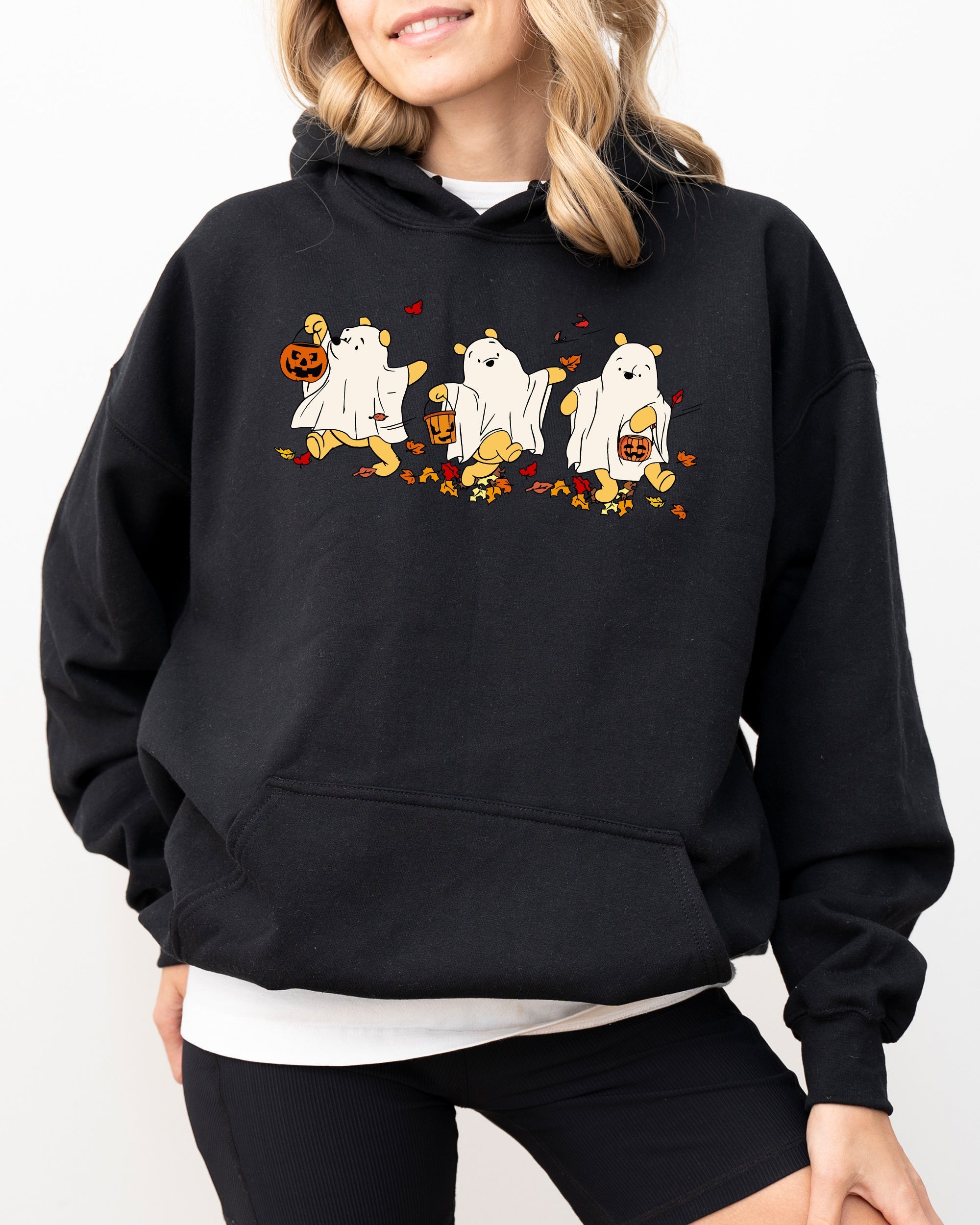 Ghost Pooh Bear Skeleton Halloween Meme Aesthetic Witch Whimsical Spooky Costume Hoodie
