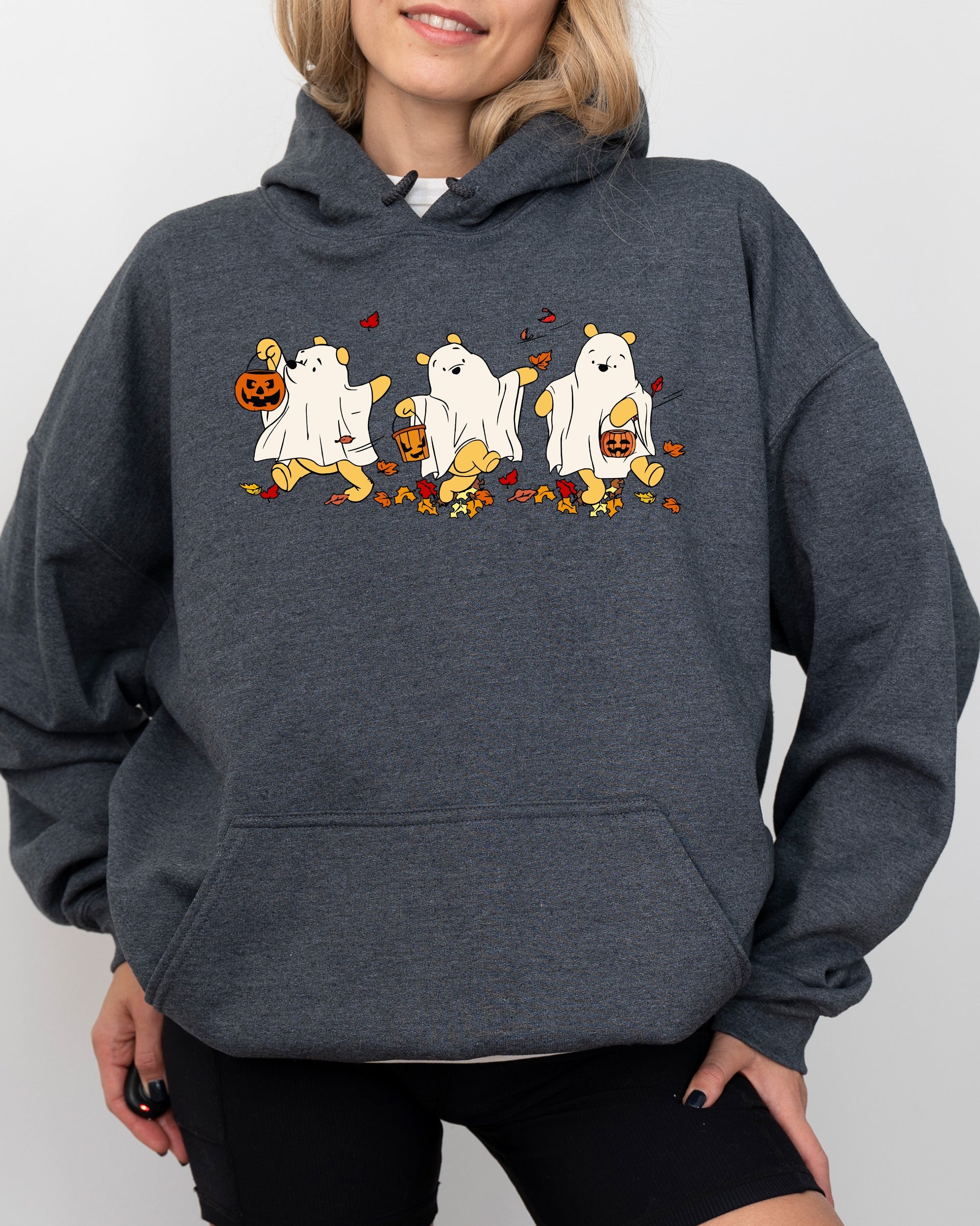 Ghost Pooh Bear Skeleton Halloween Meme Aesthetic Witch Whimsical Spooky Costume Hoodie