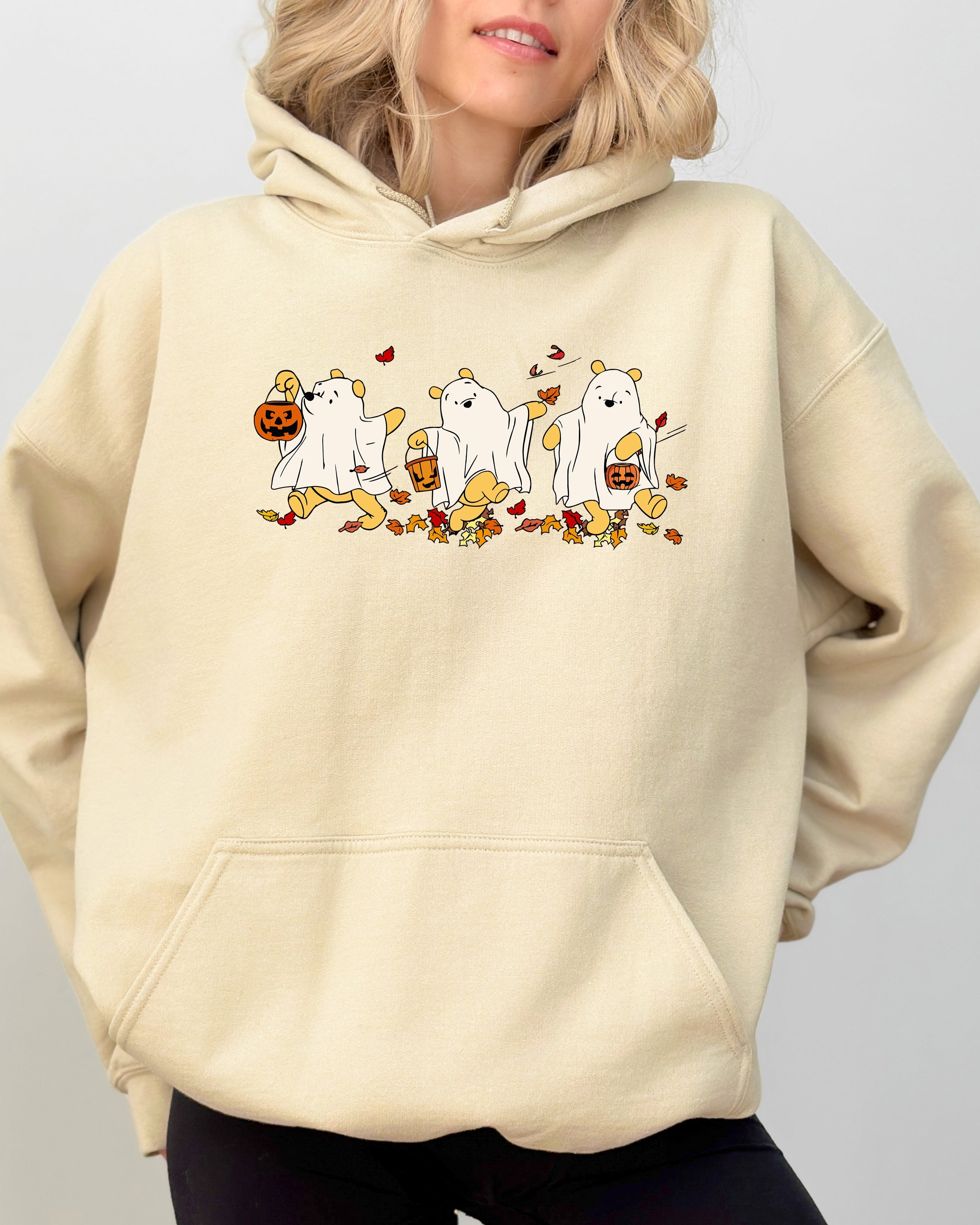 Ghost Pooh Bear Skeleton Halloween Meme Aesthetic Witch Whimsical Spooky Costume Hoodie