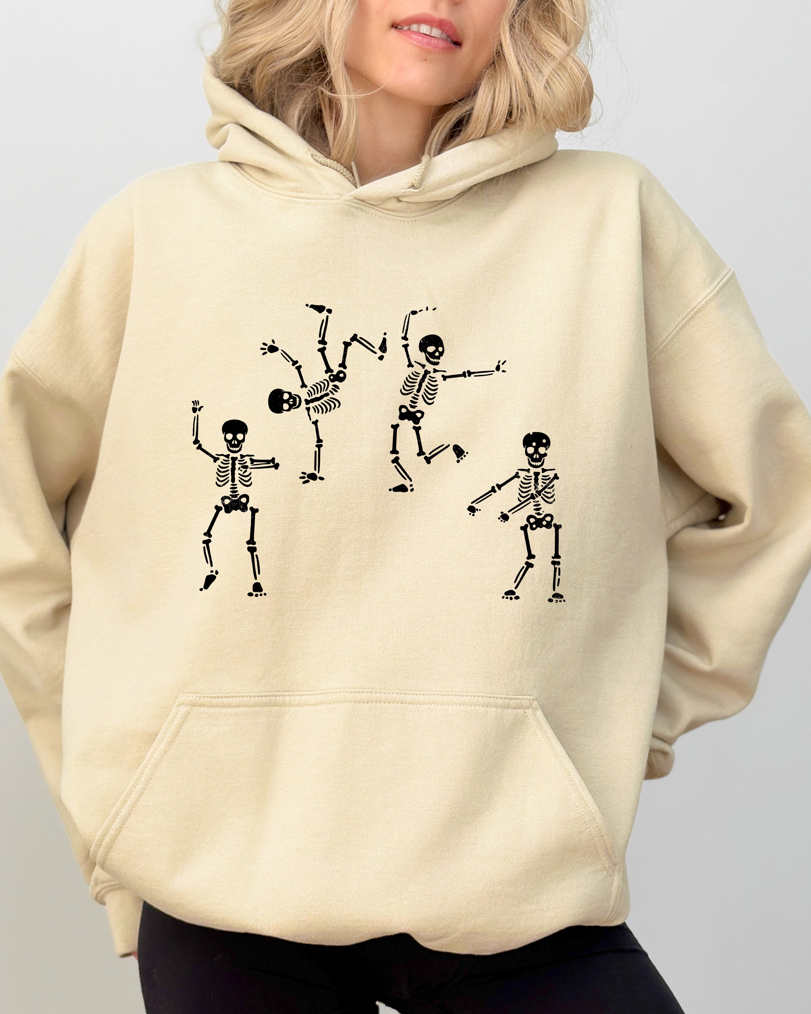 Limited Edition Dancing Skeletons Witch Skull Halloween Meme Spooky Costume Artwork Hoodie